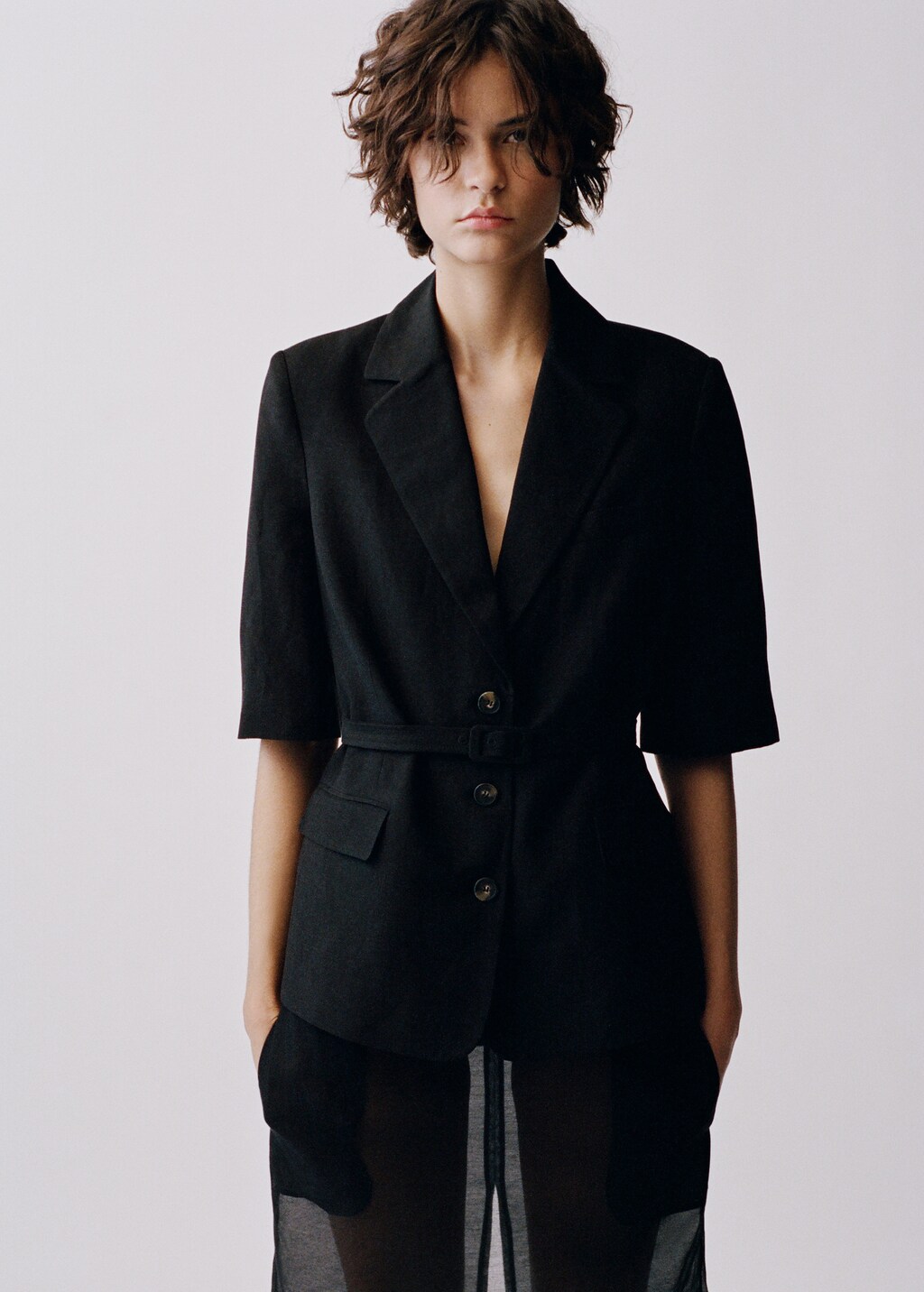 argue＊MAILLE BLANCHE LINEN JACKET/BLACK 【公式通販】