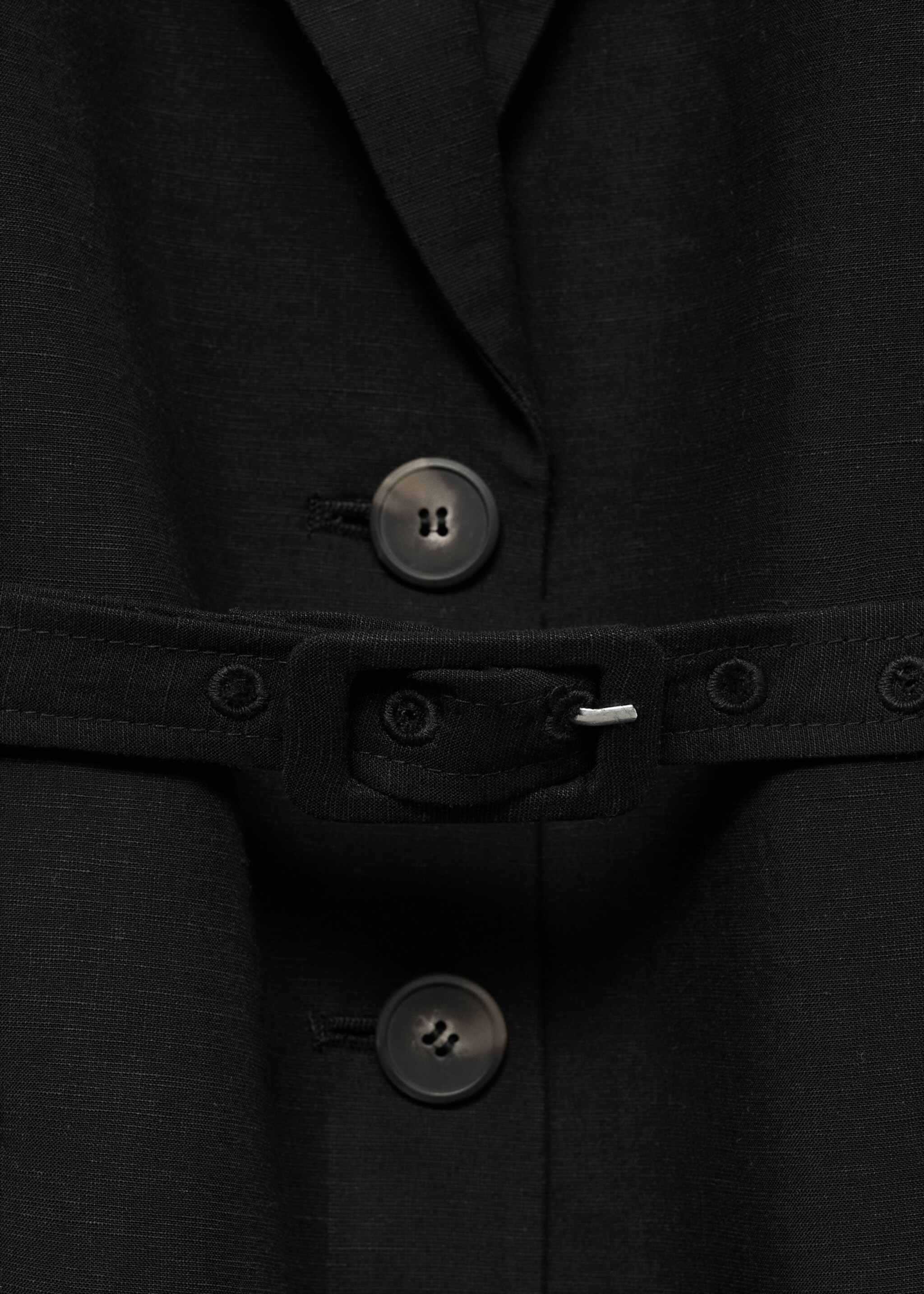 Keten karışımlı kemerli blazer ceket - Ürün detayı 8