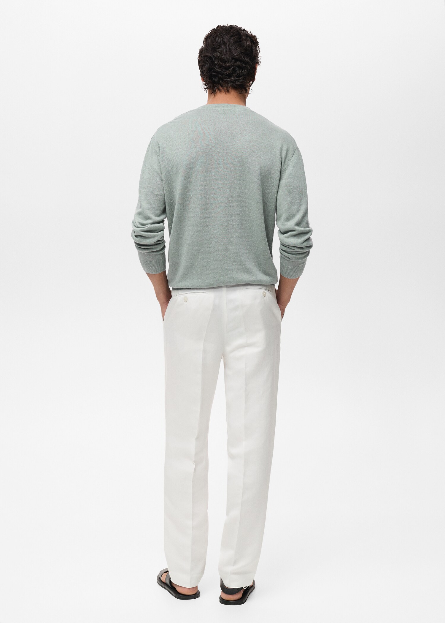100% linen flowy sweater - Reverse of the article