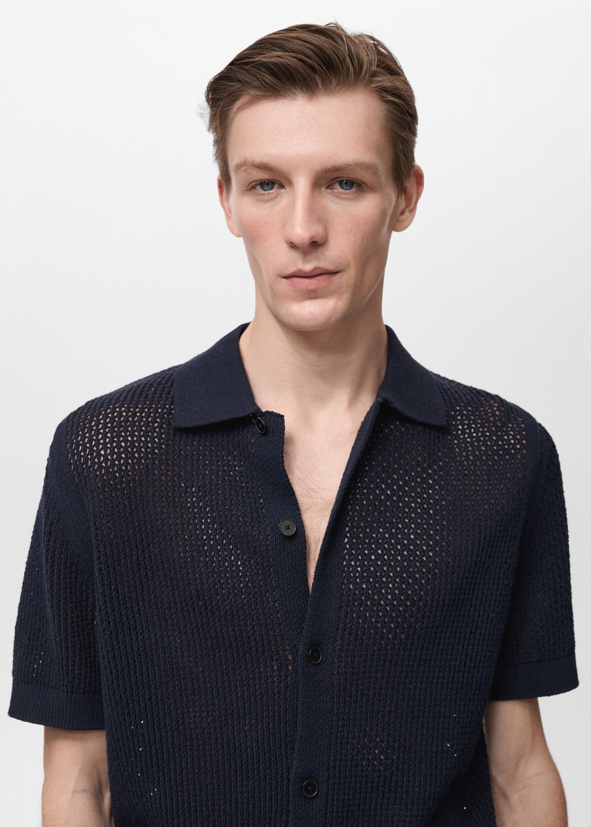 Chemise coton maille ajourée - Détail de l'article 1