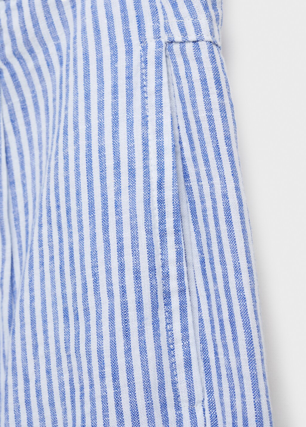 Striped linen-blend pants