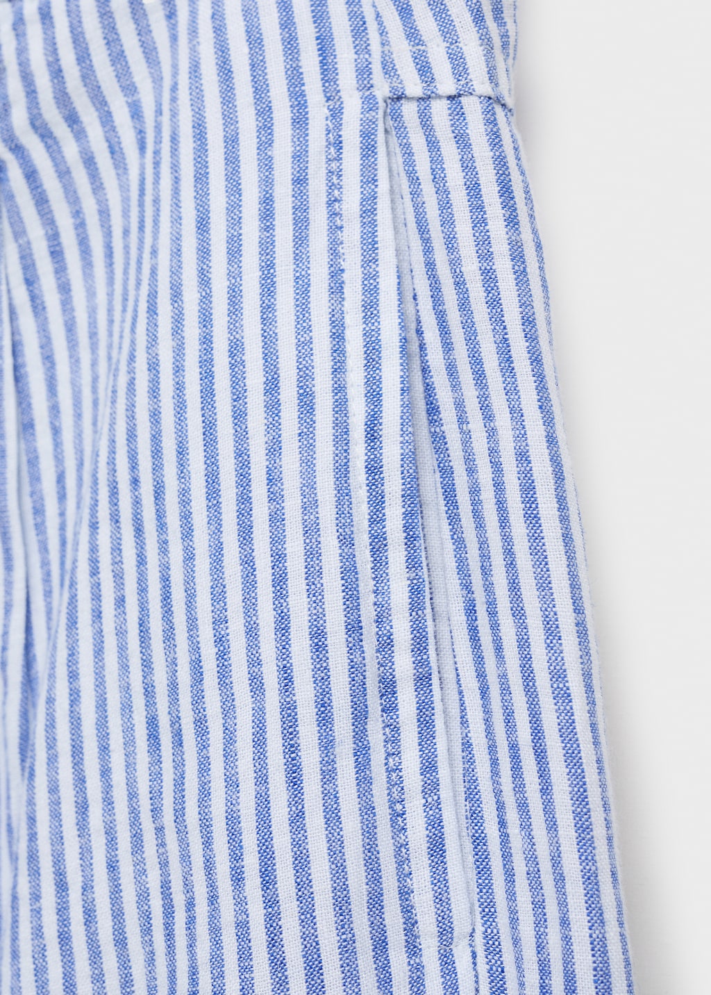 Striped linen-blend pants