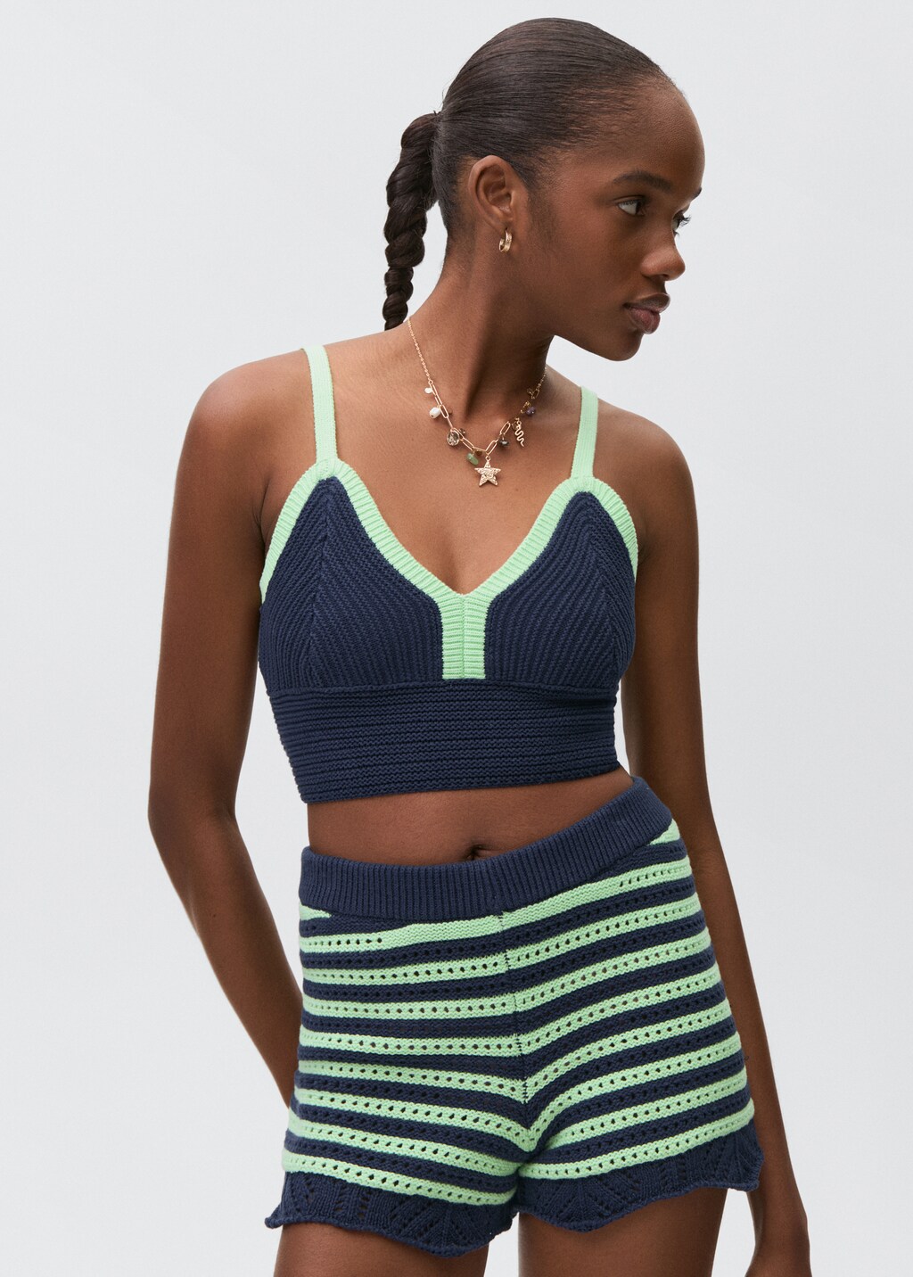 green crochet top