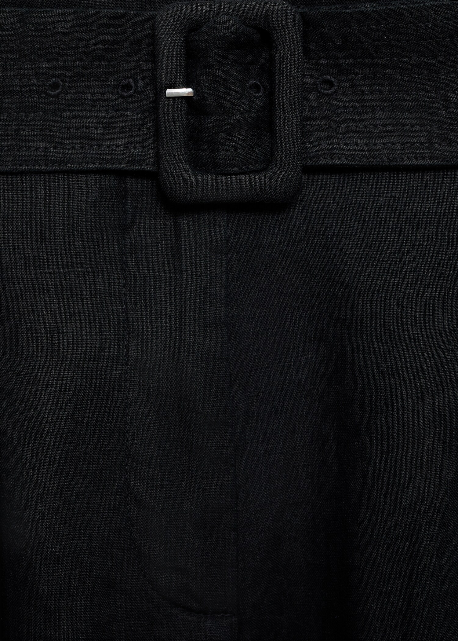 Belt linen-blend Bermuda shorts - Details of the article 8