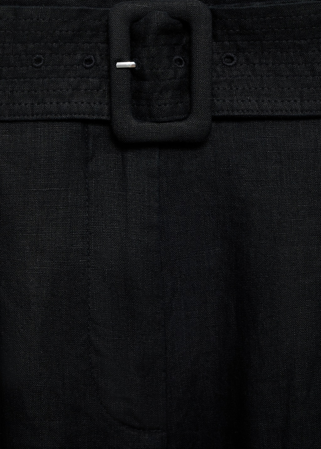 Belt linen-blend Bermuda shorts