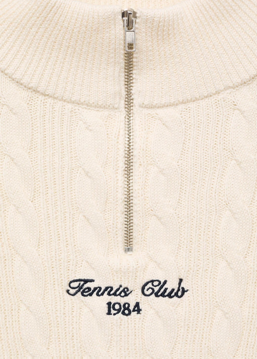 Cable-knit sweater with embroidered message - Women | MANGO USA Cable-knit sweater with embroidered message - Women | MANGO USA
