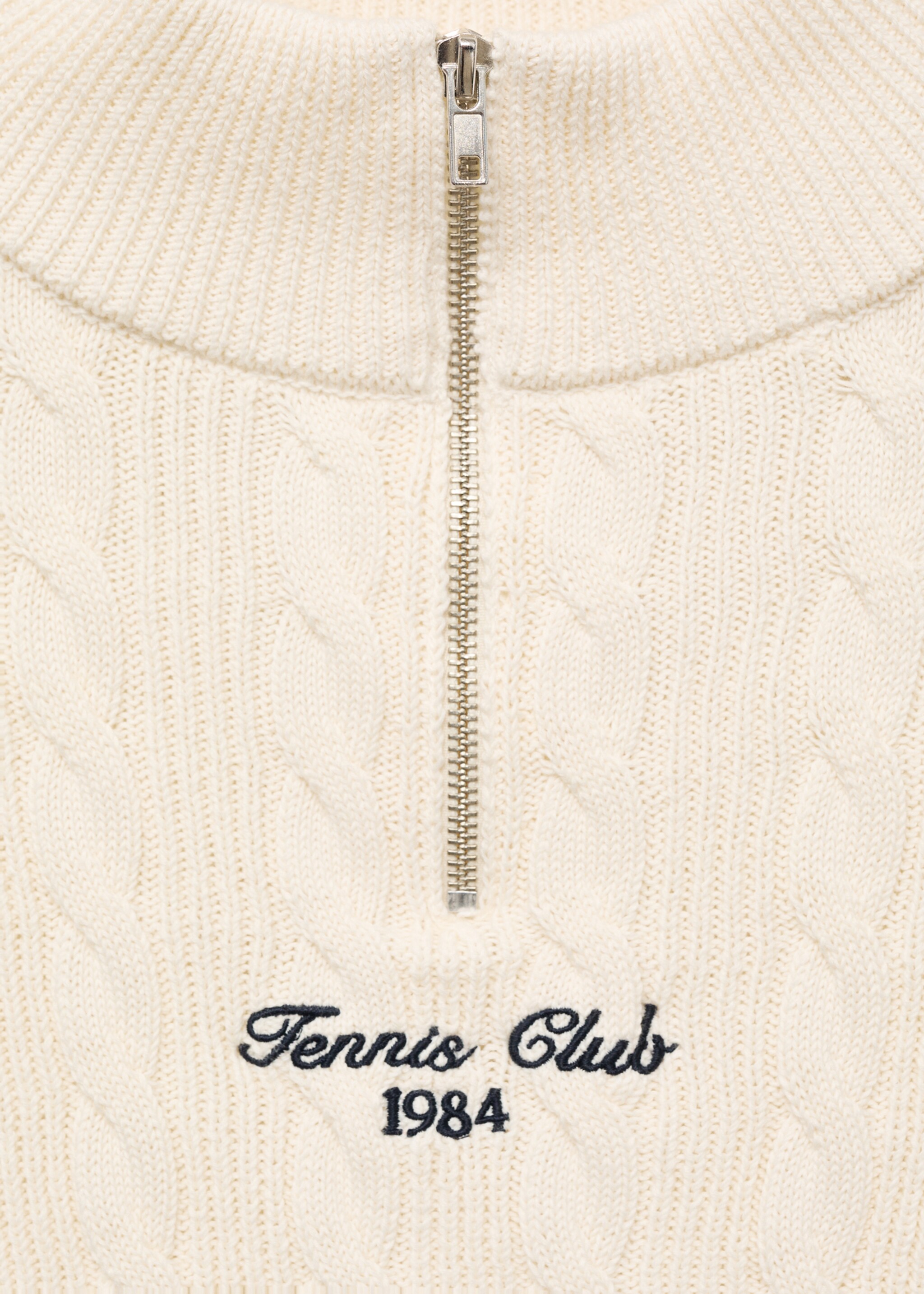 Cable-knit sweater with embroidered message - Details of the article 8
