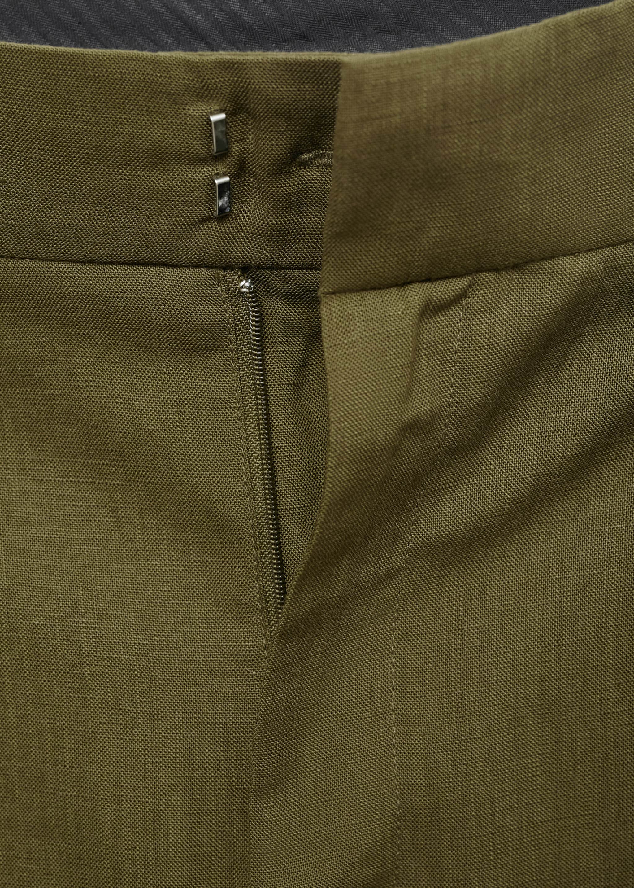 Linen-blend pleated trousers - Details of the article 0