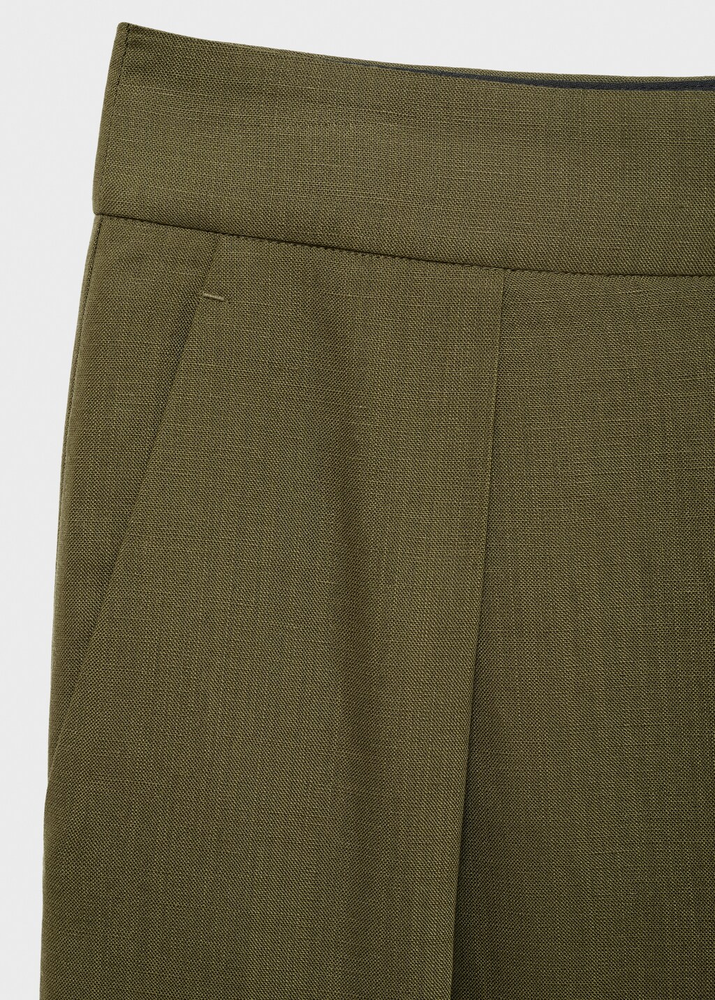 Linen-blend pleated pants
