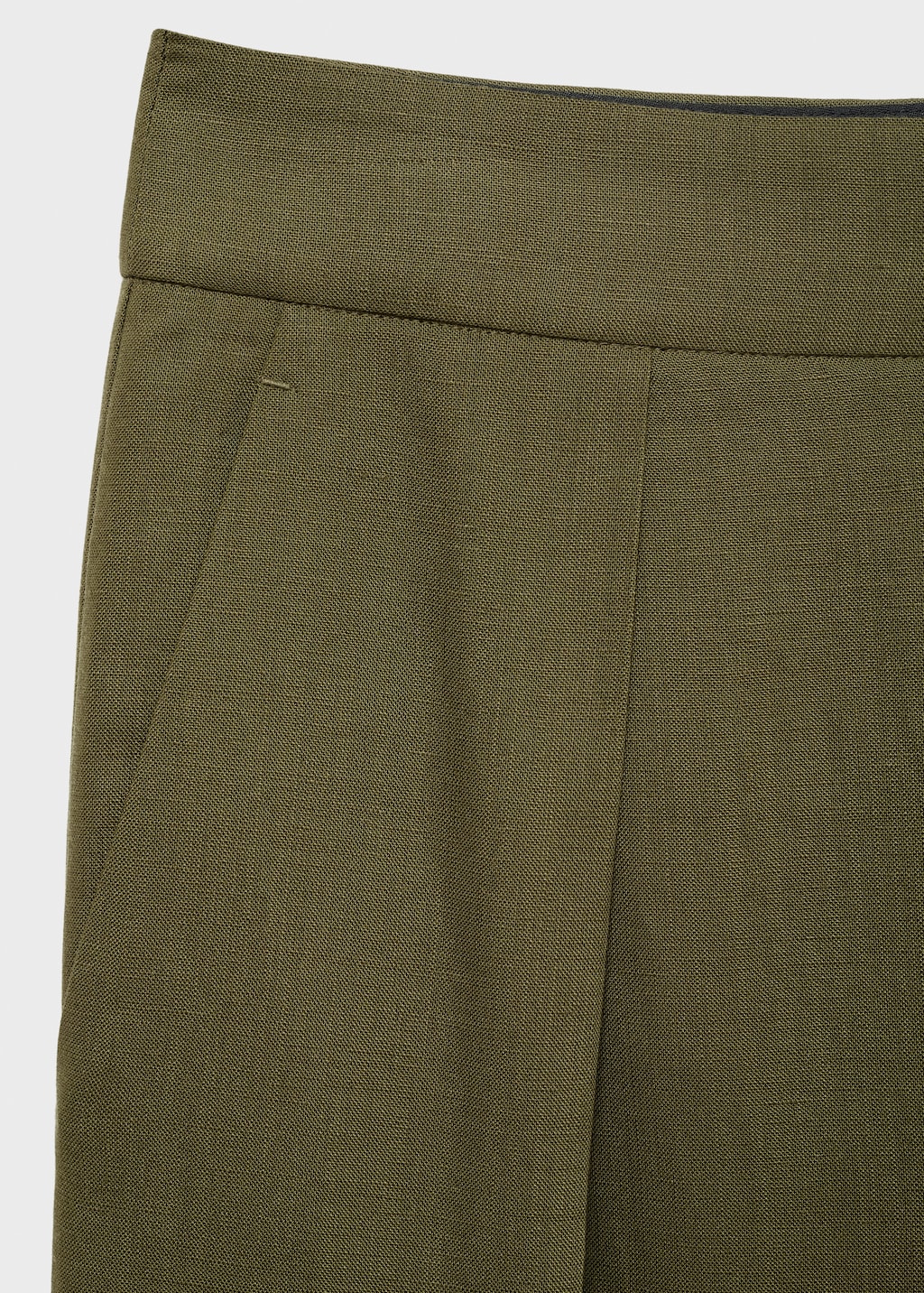Linen-blend pleated pants