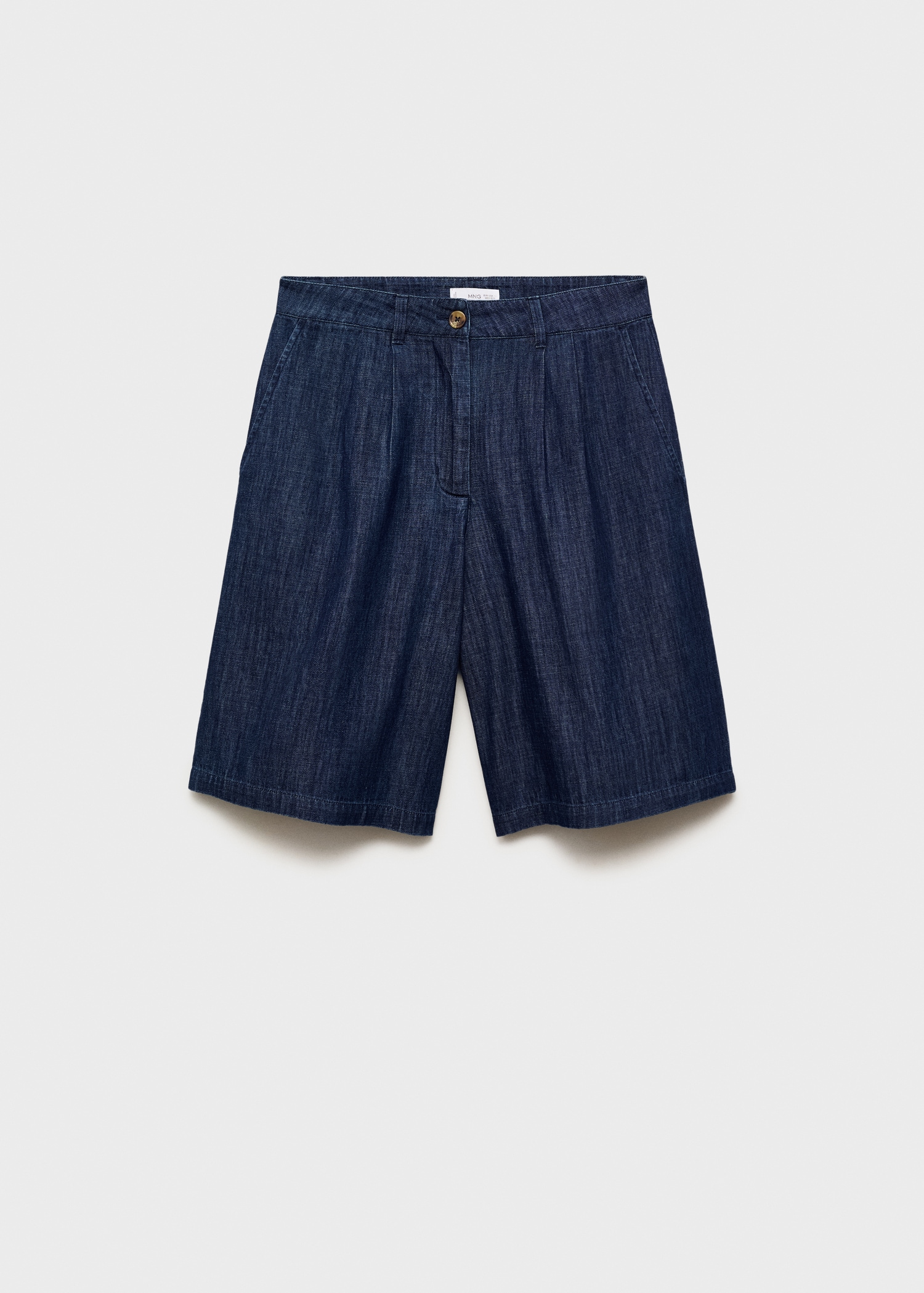 Straight-fit rinse-wash denim bermuda shorts - Article without model