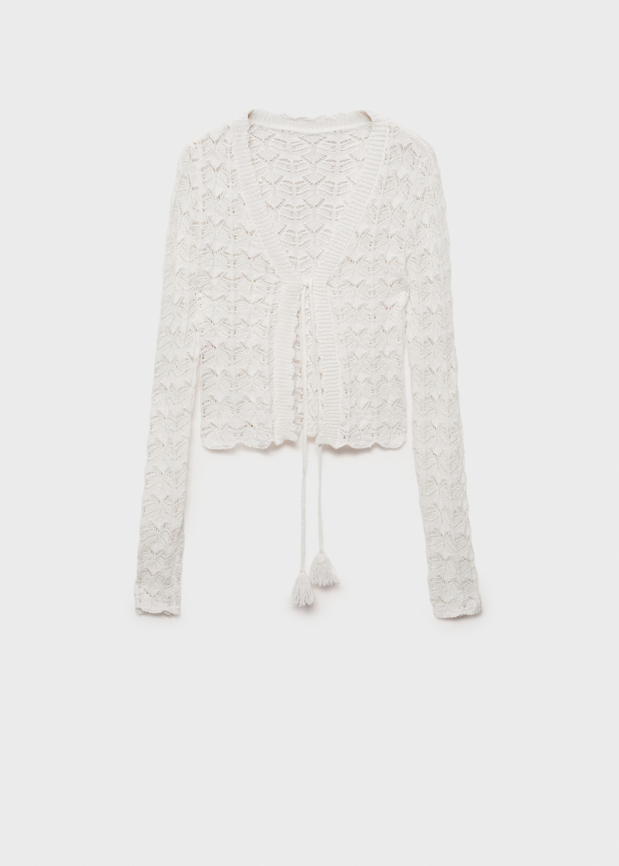 Crochet cardigan with bow closure - Article without model
