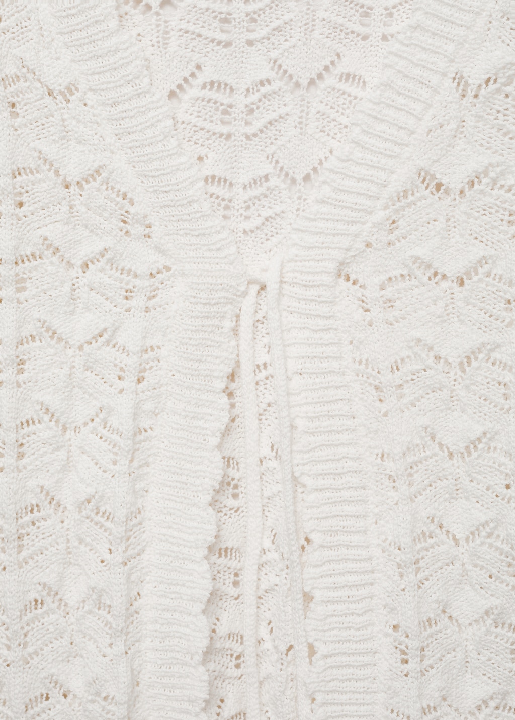 Crochet cardigan with bow closure