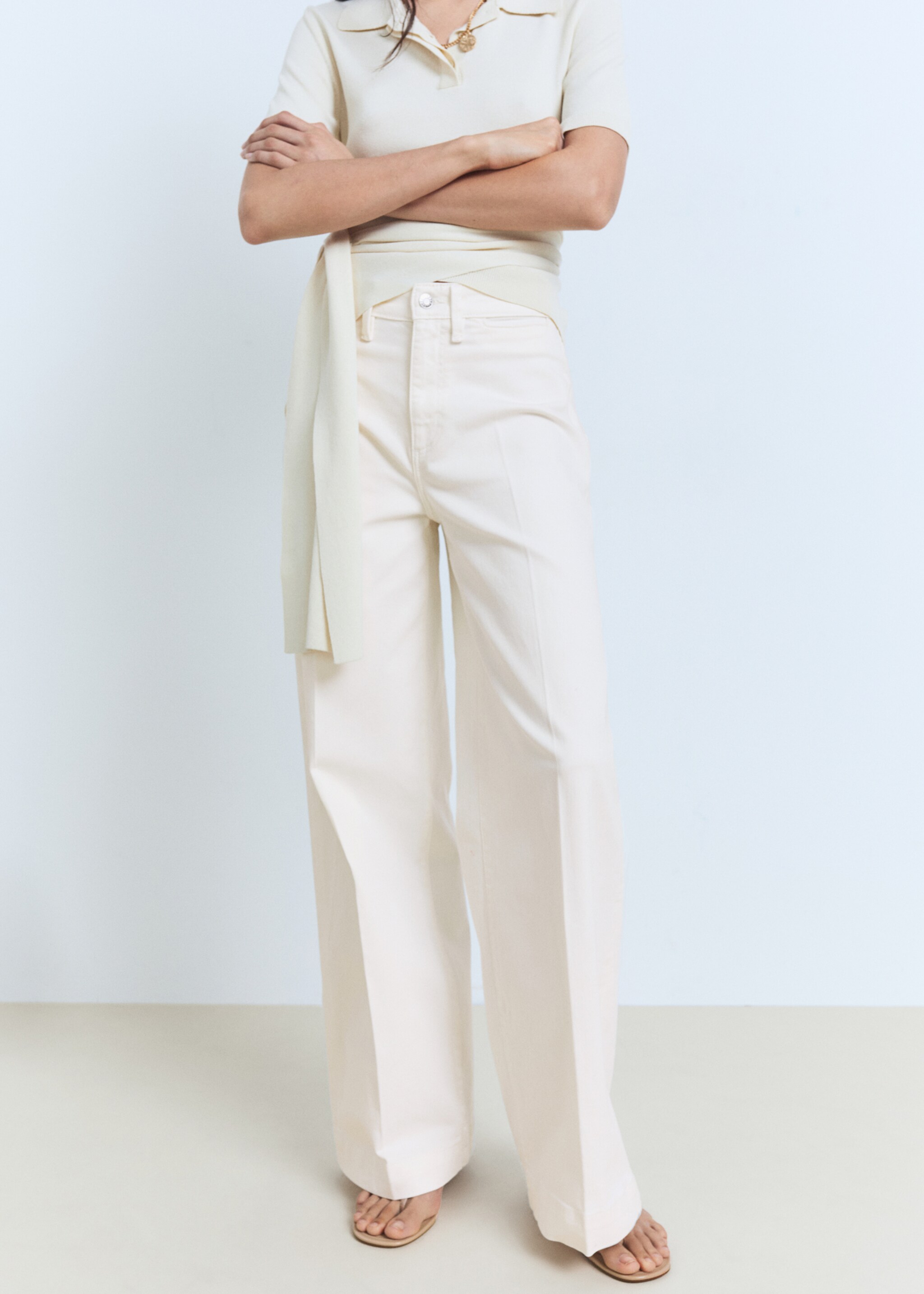 Jeans wideleg tiro alto - Plano medio