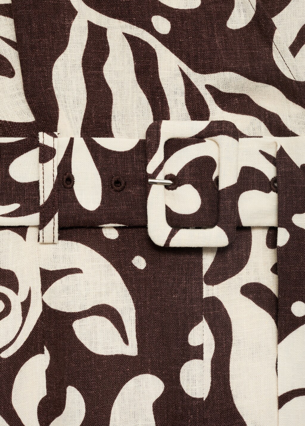 Printed linen jumpsuit with belt - image 5