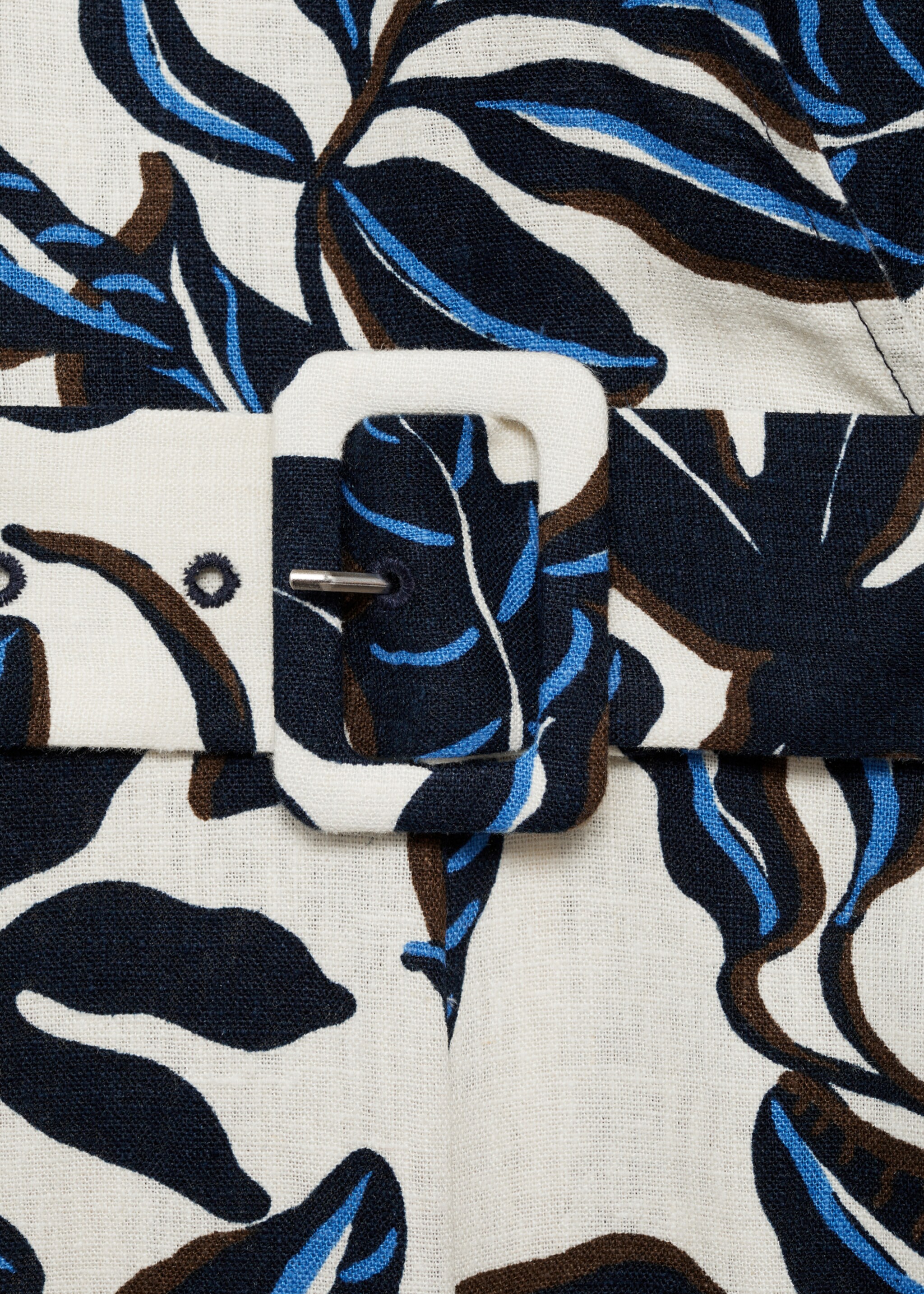 Bedruckter Leinen-Jumpsuit mit Gürtel - Detail des Artikels 0
