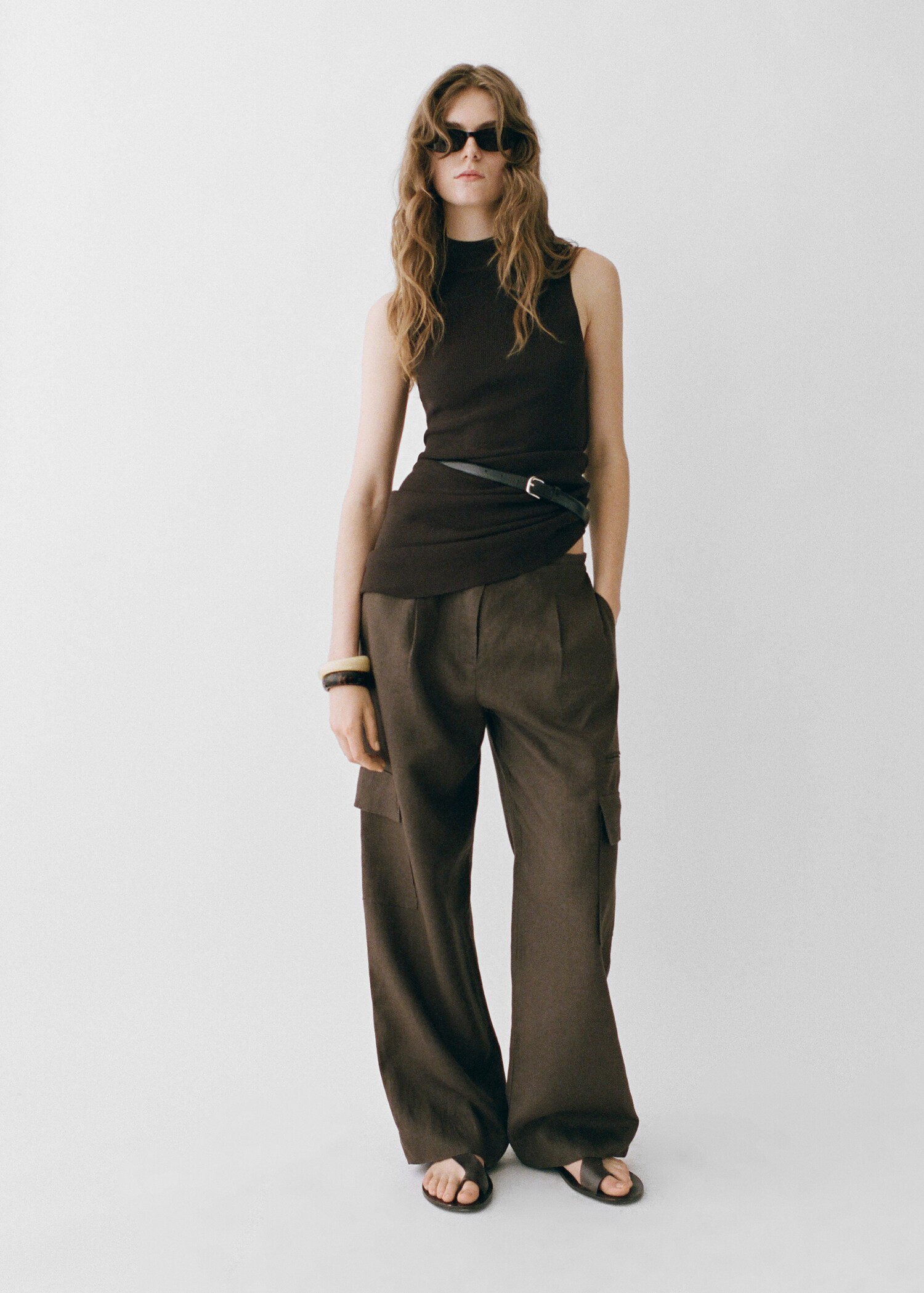 Linen cargo pants - Details of the article 7