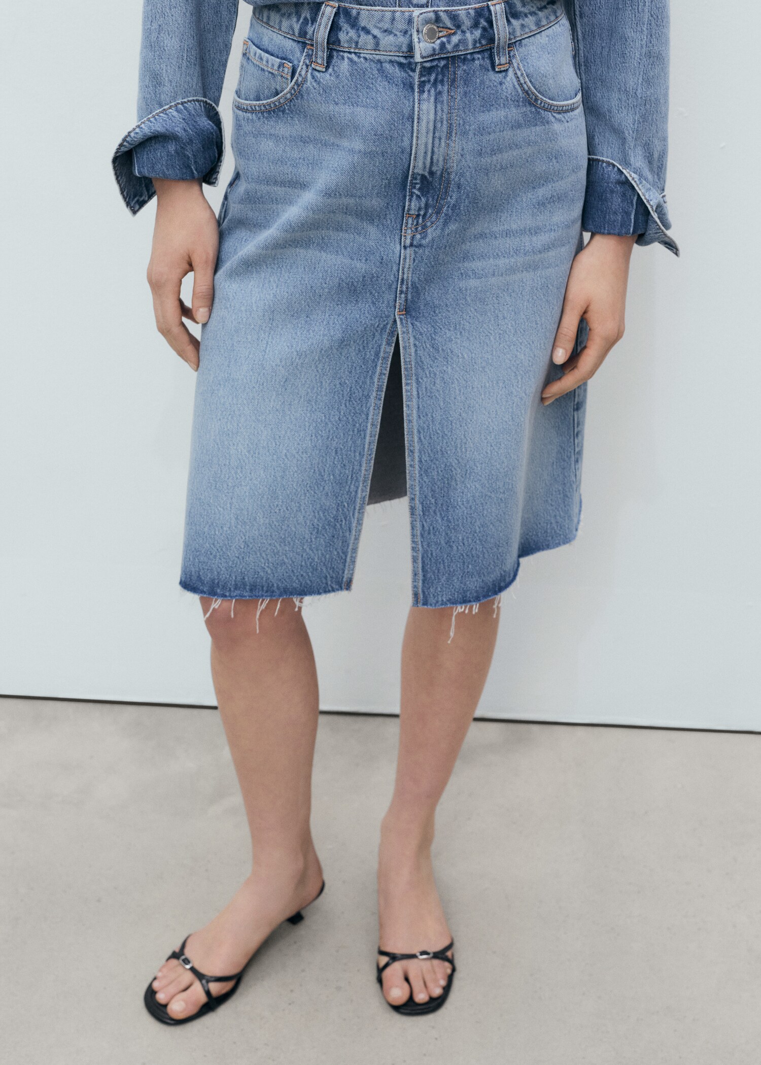 Midi denim etek - Ürün detayı 6