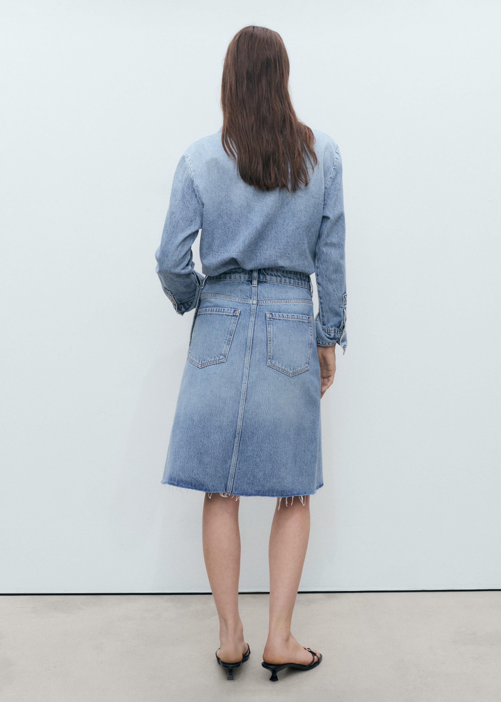 Jupe midi en jean - Verso de l’article