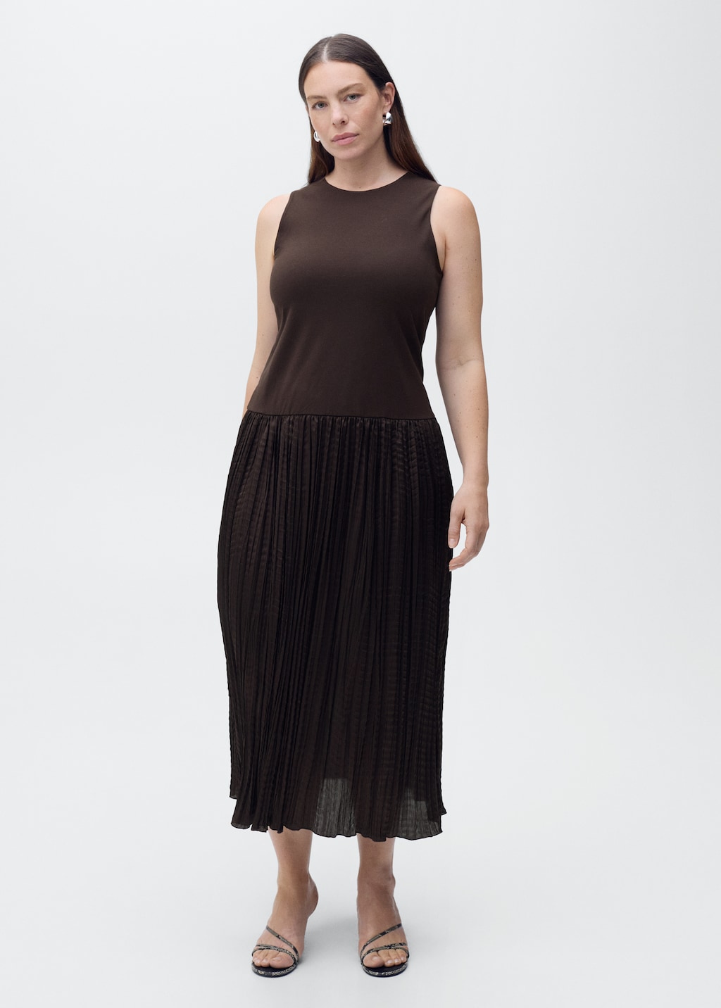 Mango Combined-fabric long dress thumbnail
