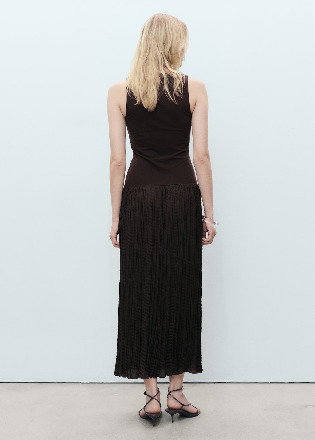 Mango Combined-fabric long dress thumbnail