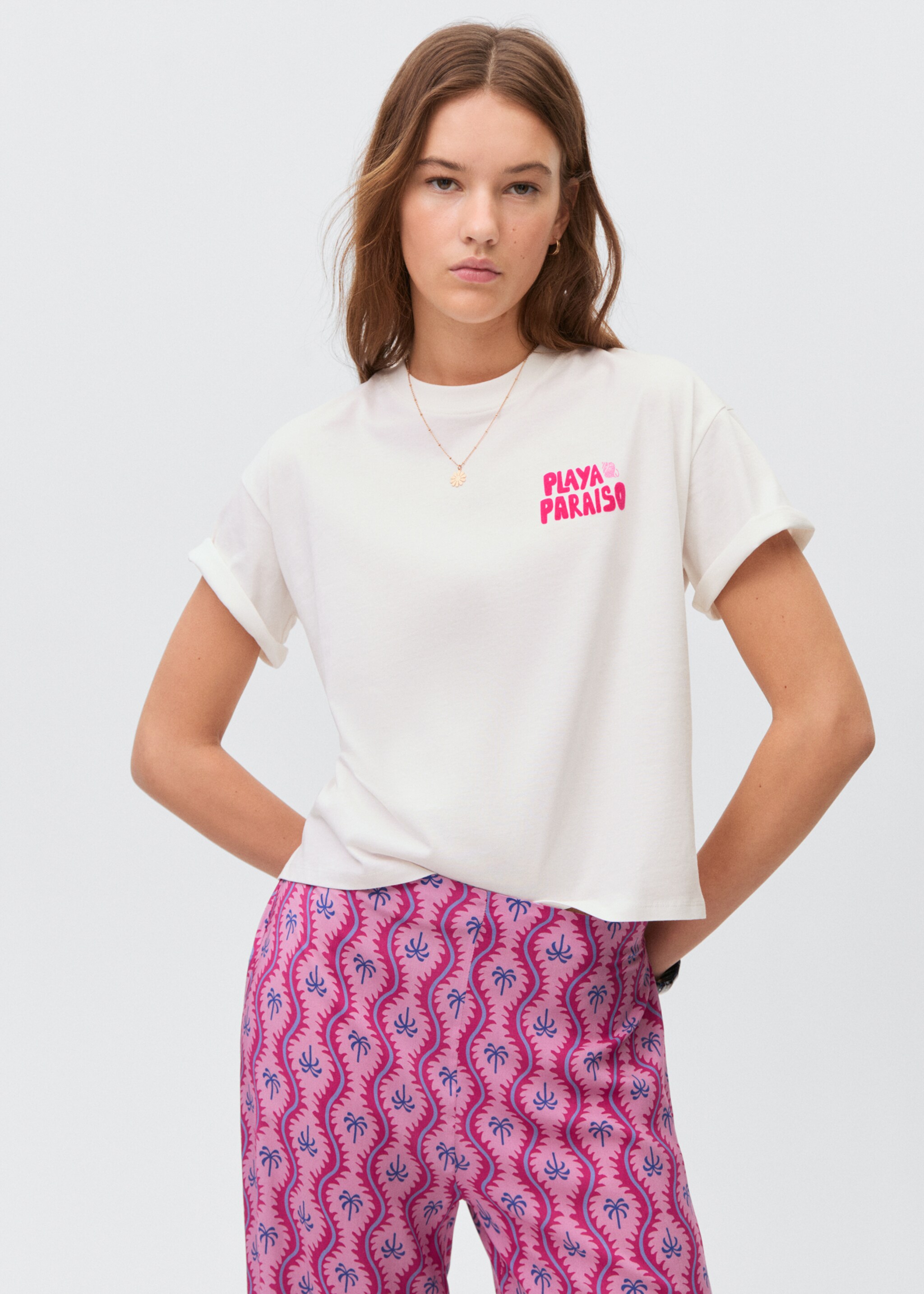 Camiseta estampado playa - Plano medio