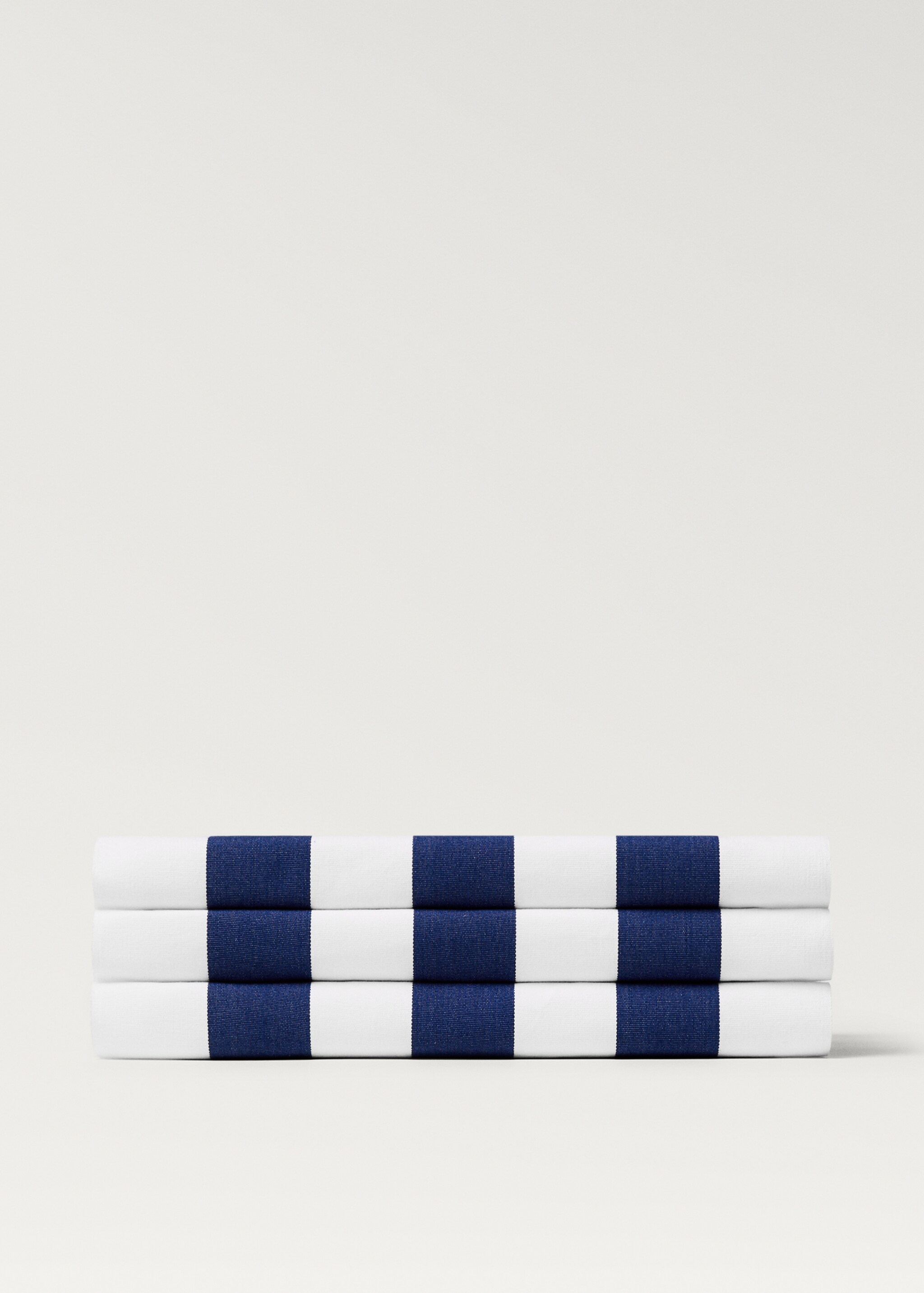 Cotton two-tone striped table runner - Article without model
