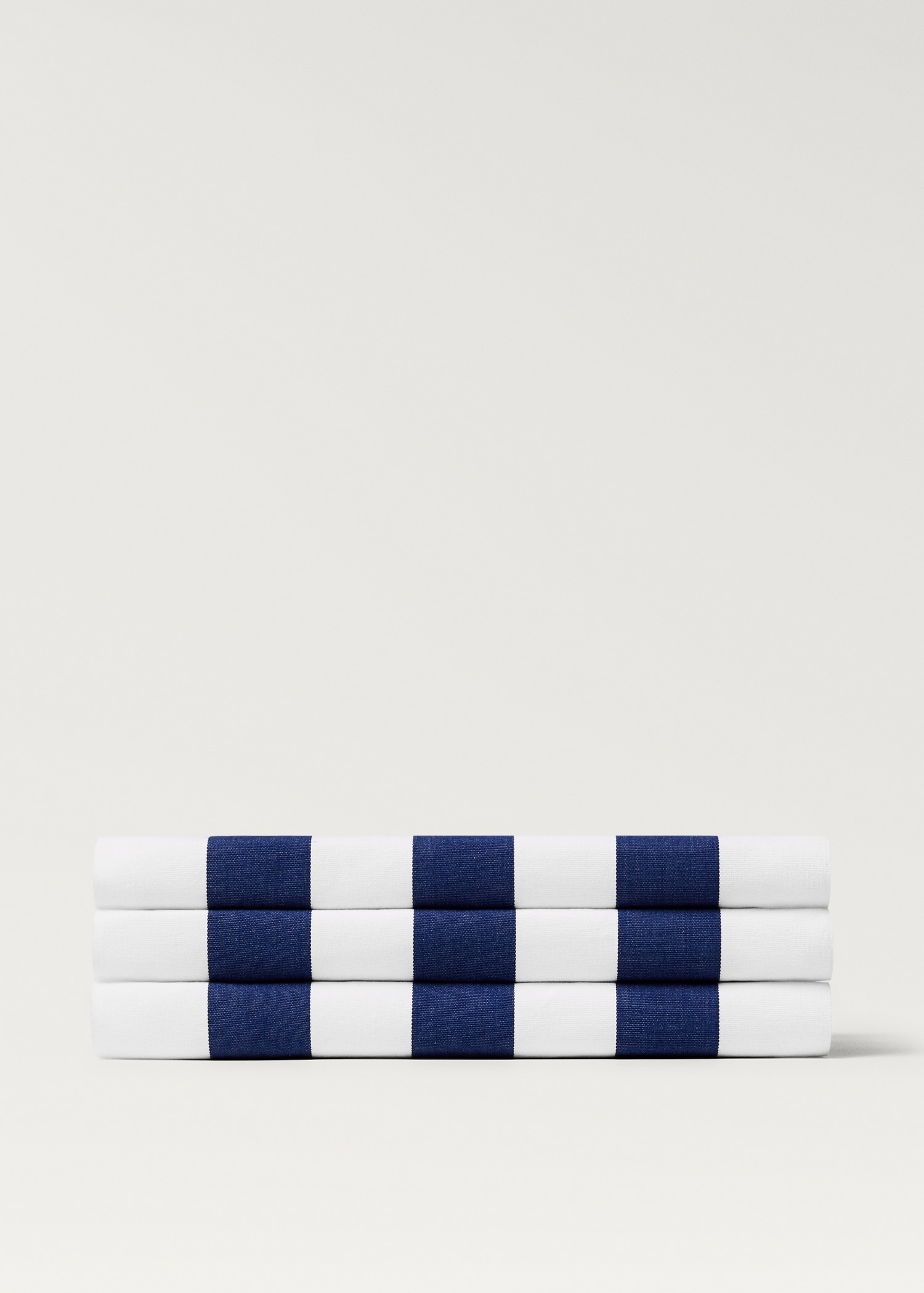 Cotton two-tone striped table runner - Article without model