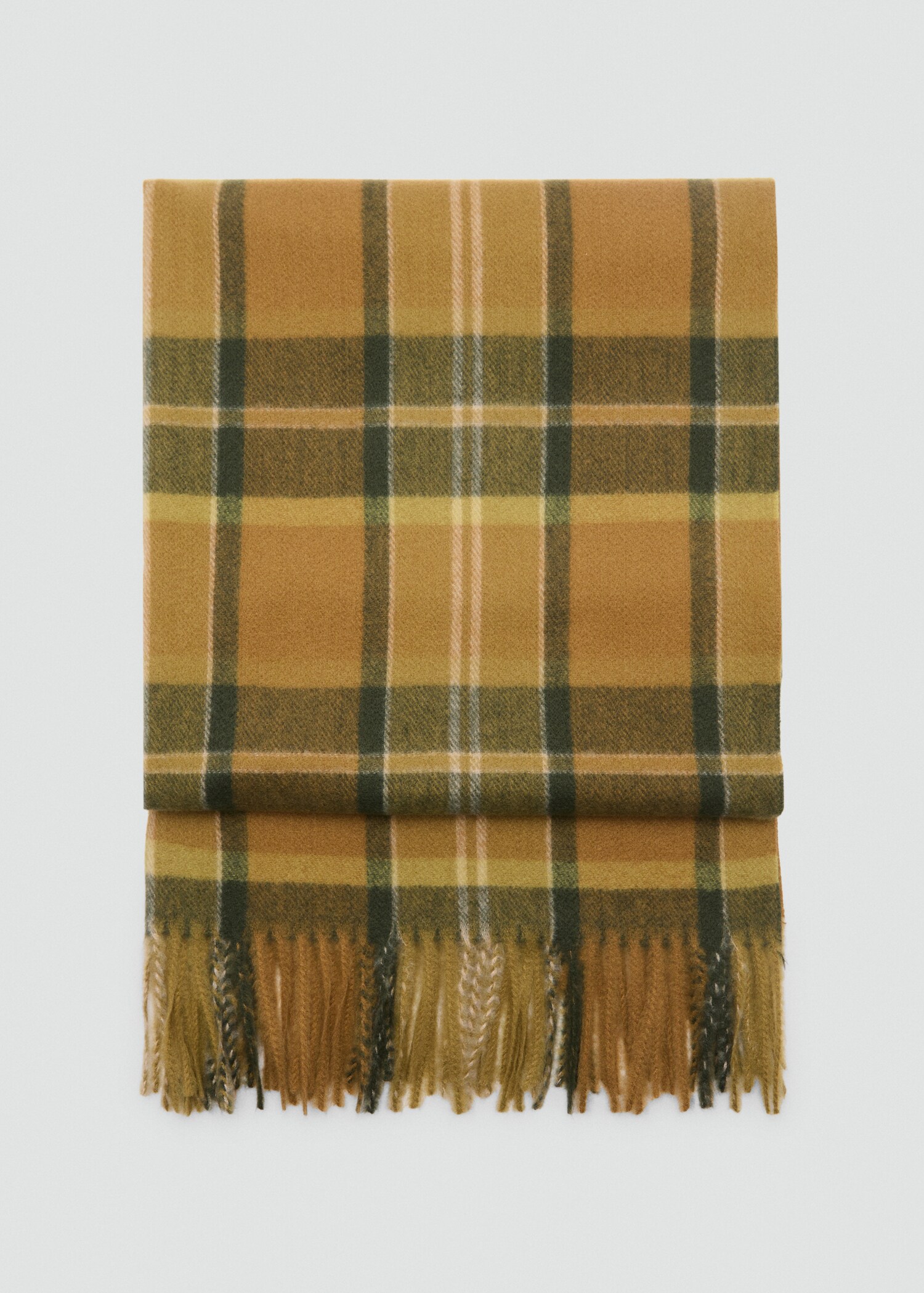 Check scarf with fringed ends - Article without model