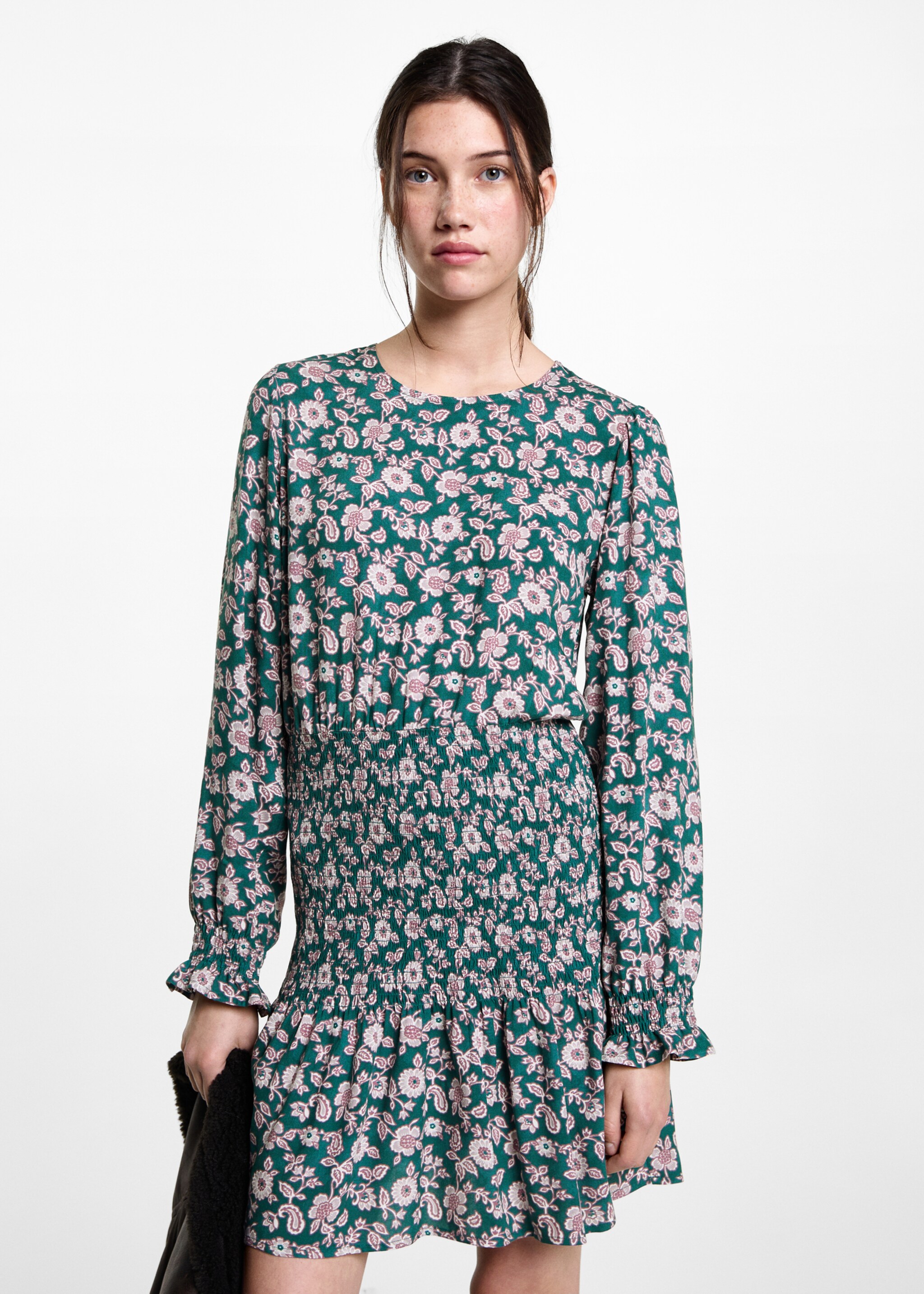 Letter-print ruffled dress - Medium plane