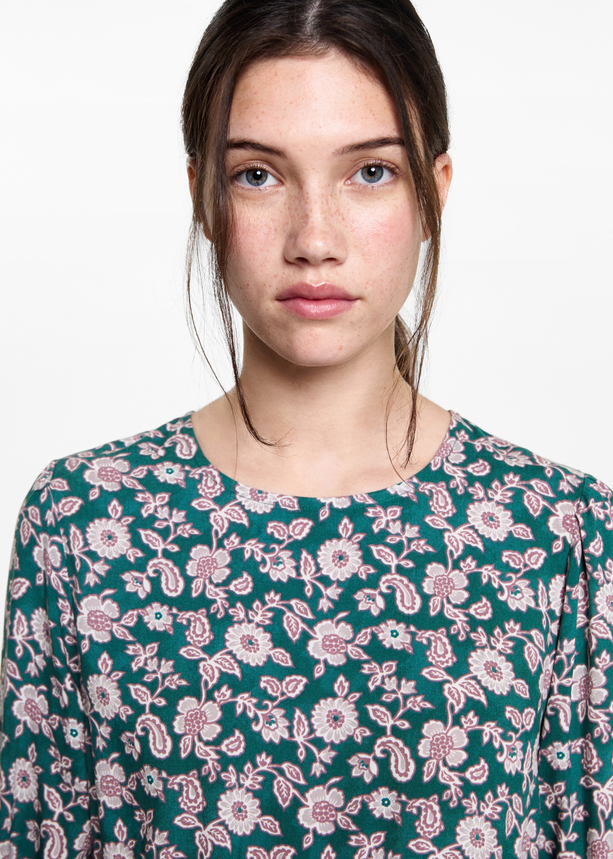 Letter-print ruffled dress - Details of the article 1