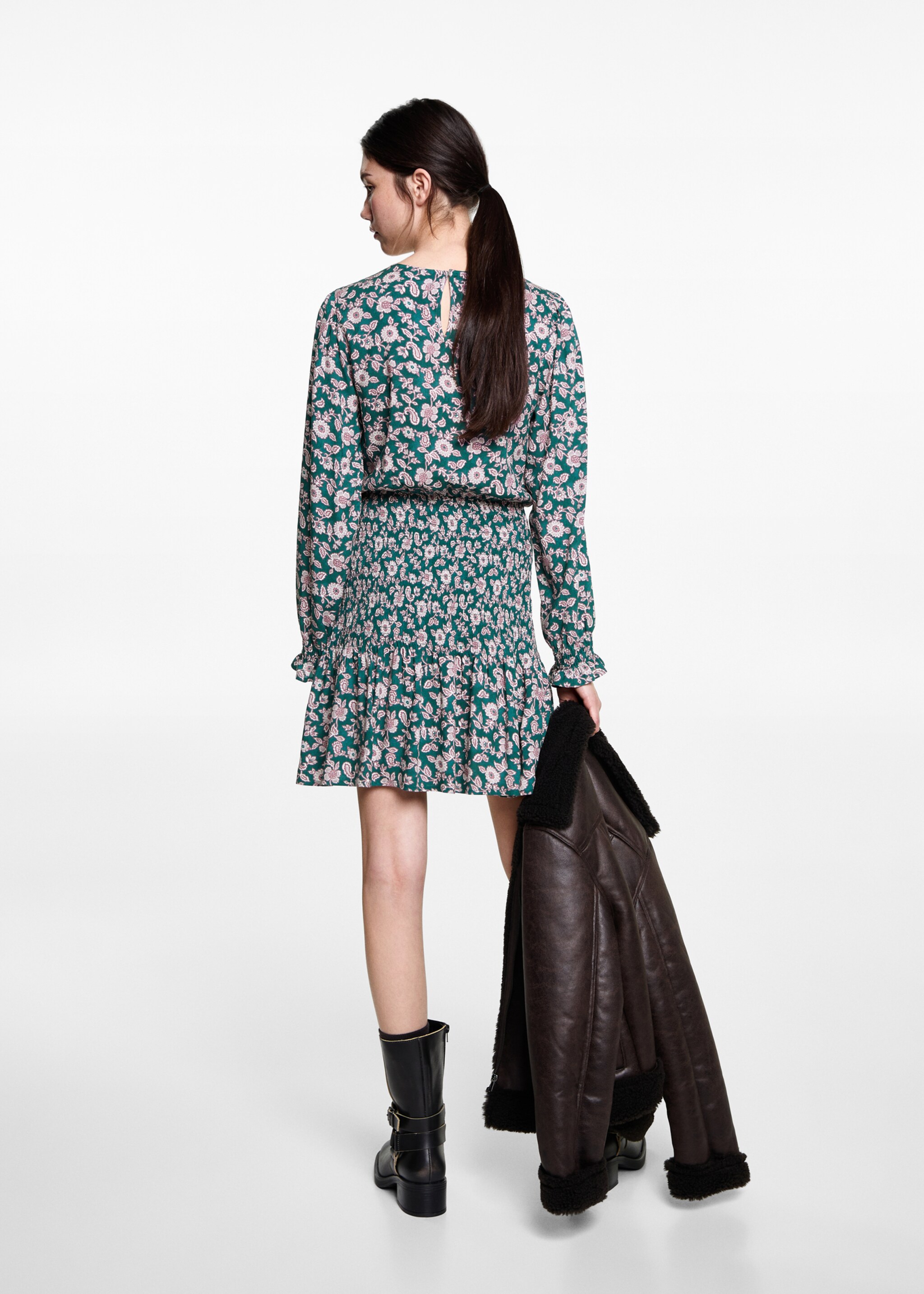 Letter-print ruffled dress - Reverse of the article