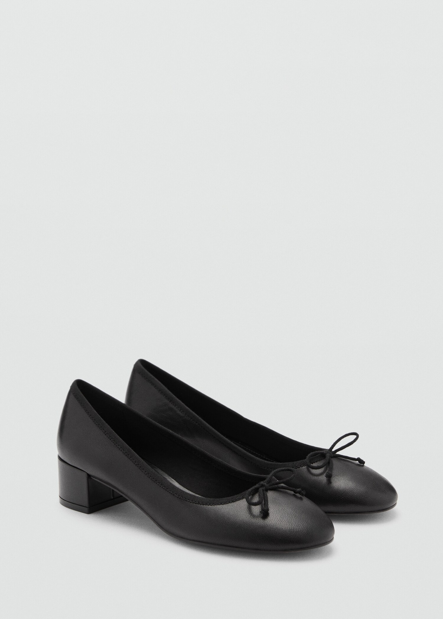 Ballerine tacco pelle fiocco - Piano medio