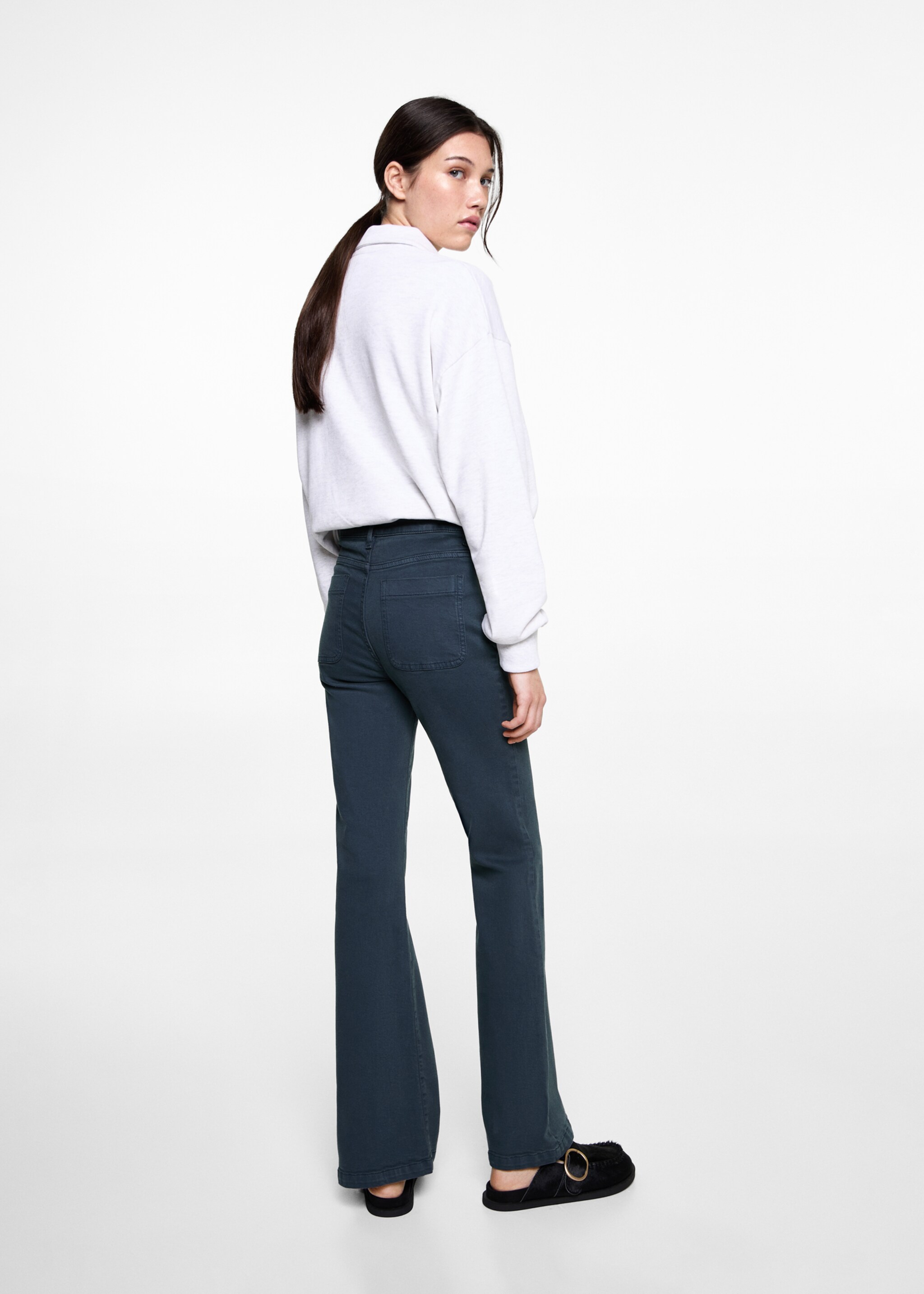 Flared jeans with pocket - Reverse of the article