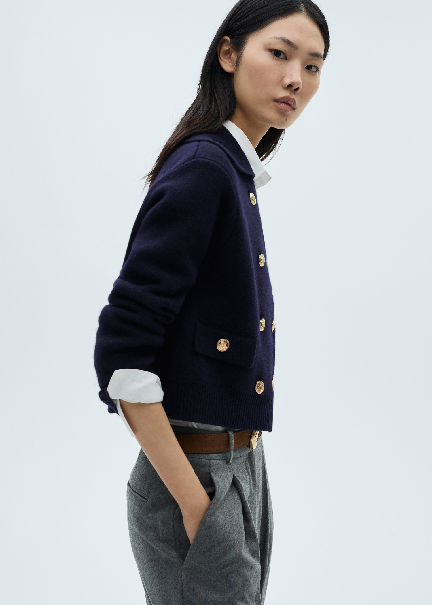 Veste Laine Blouson Mango Femme Veste Laine Double Boutonnage