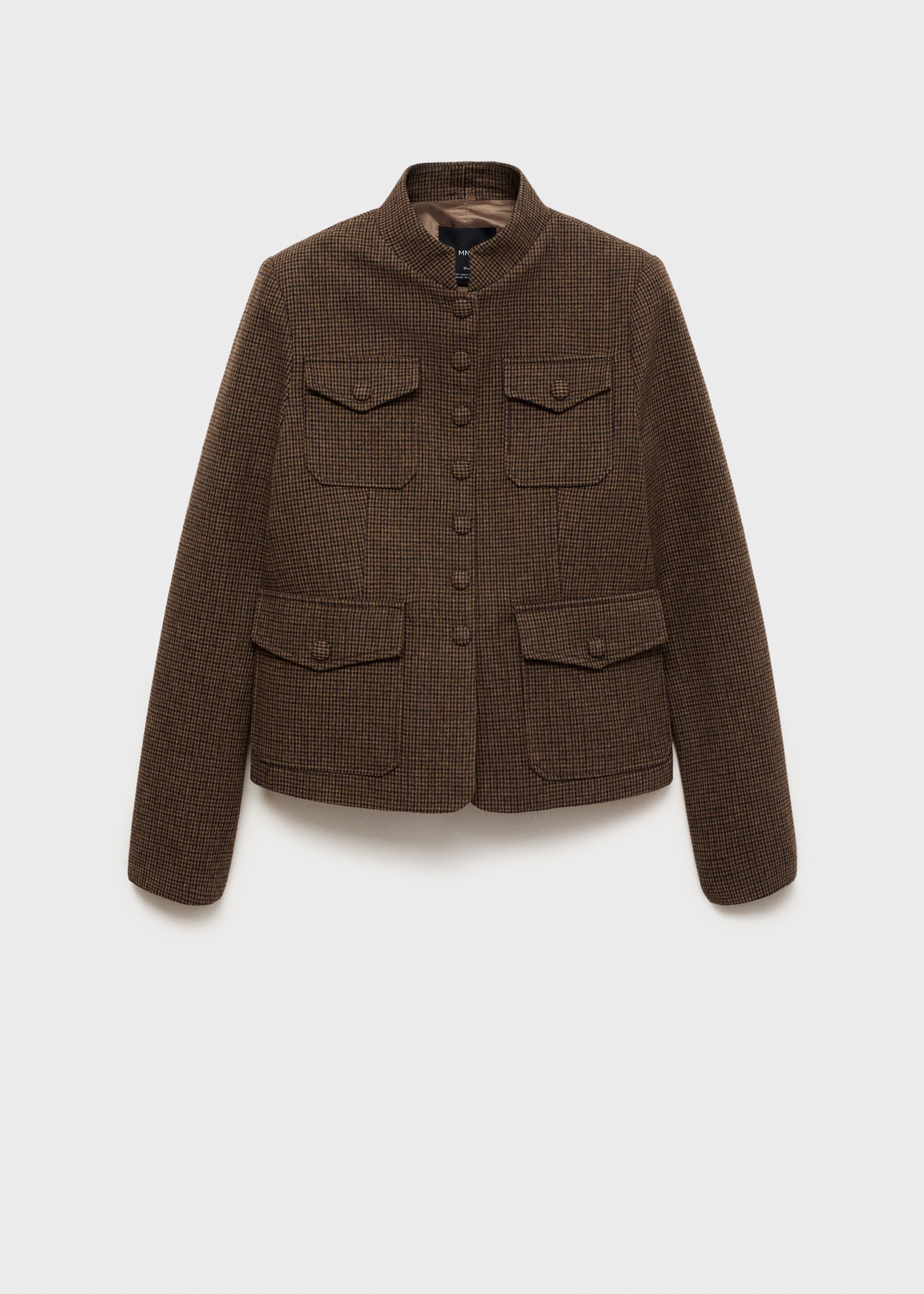 Micro-houndstooth wool jacket - Article without model