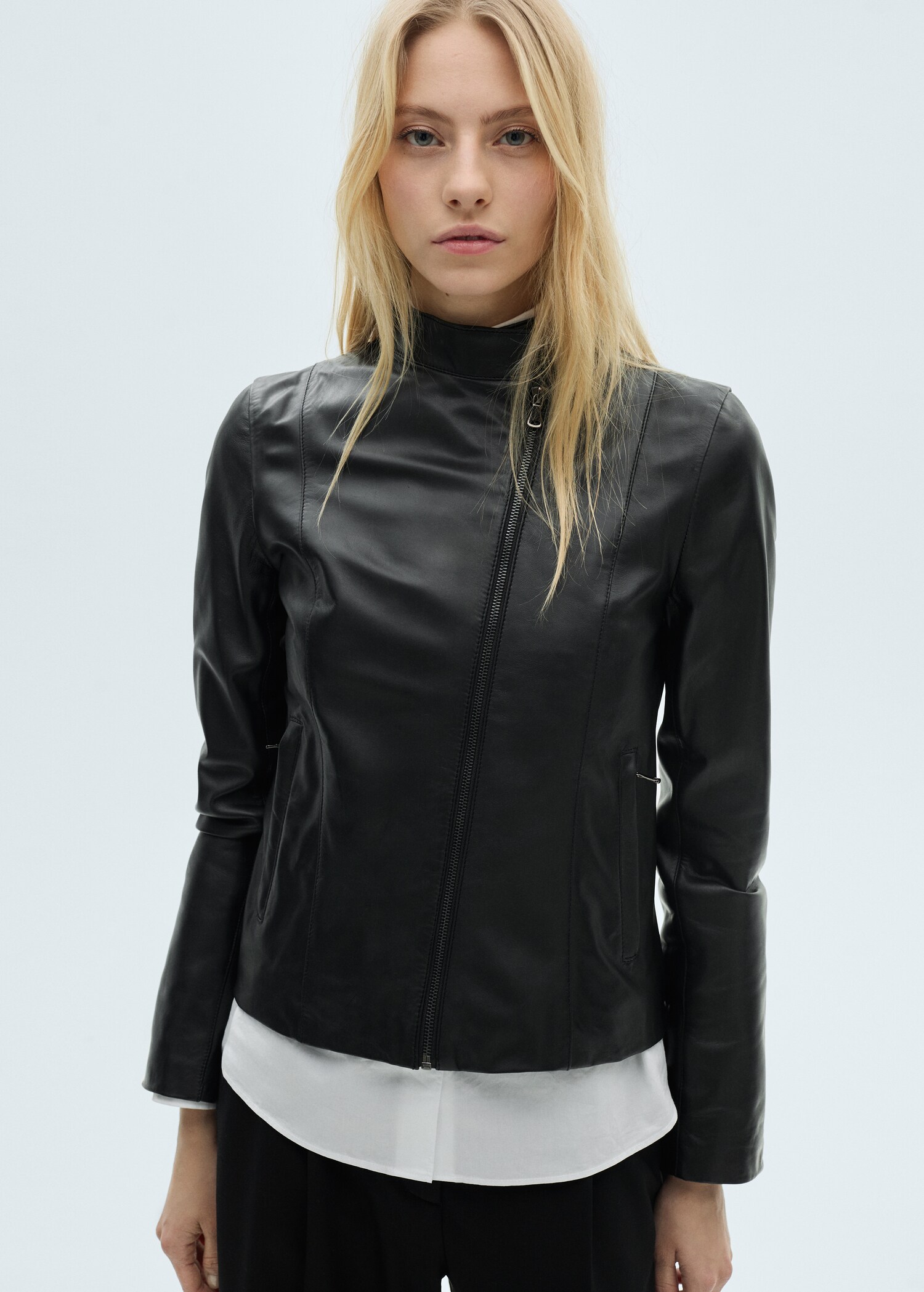 Asos Black Longline Leather Jacket ASOS Tall ASOS DESIGN Tall