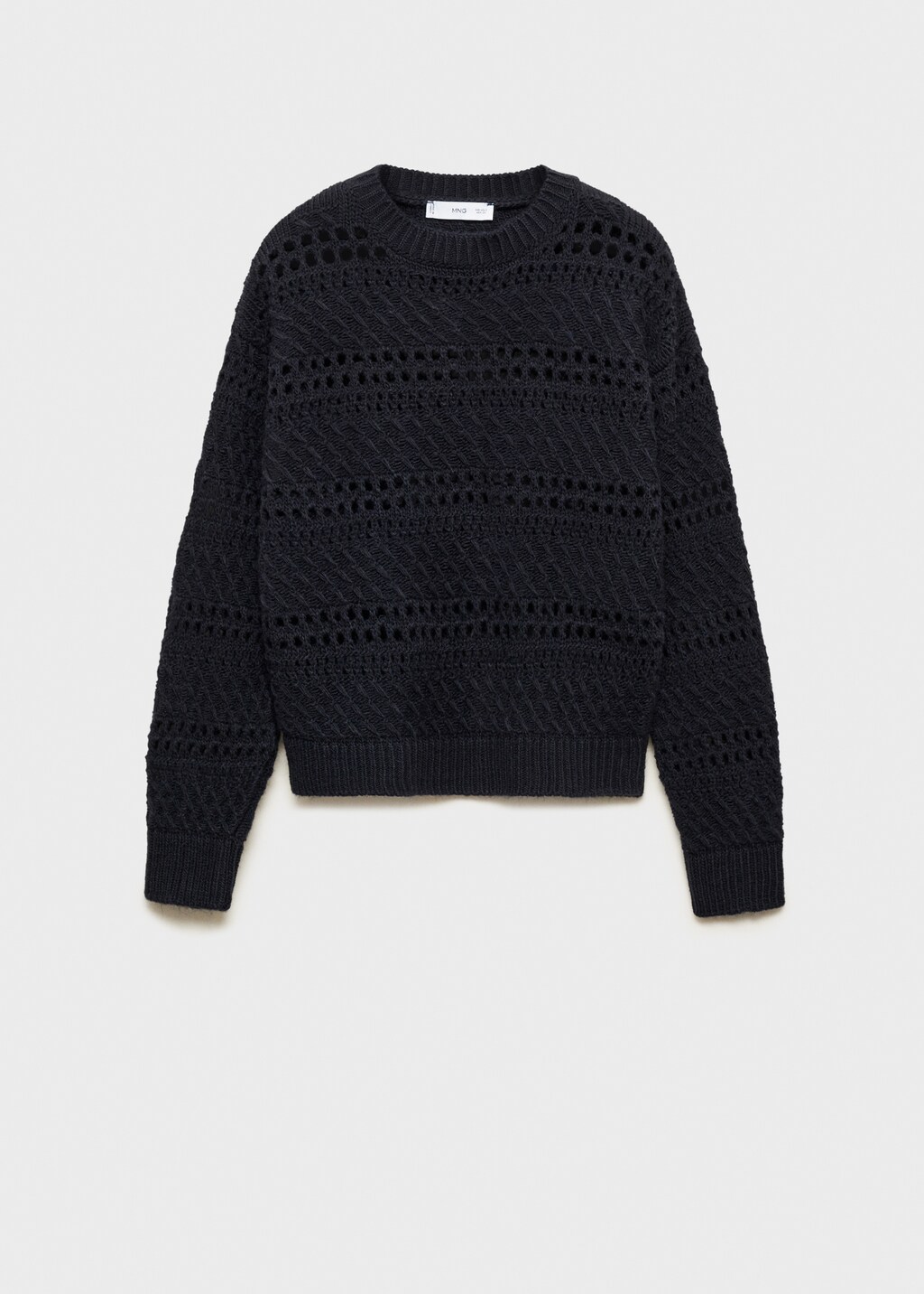 Knit sweater with lace pattern