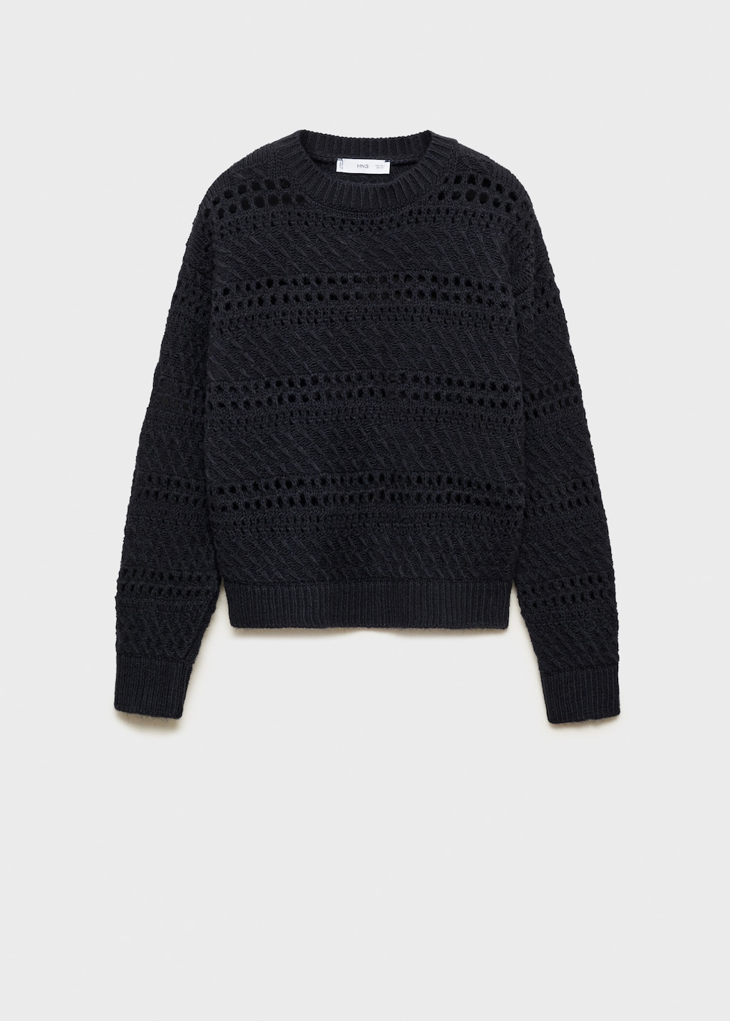 Knit sweater with lace pattern