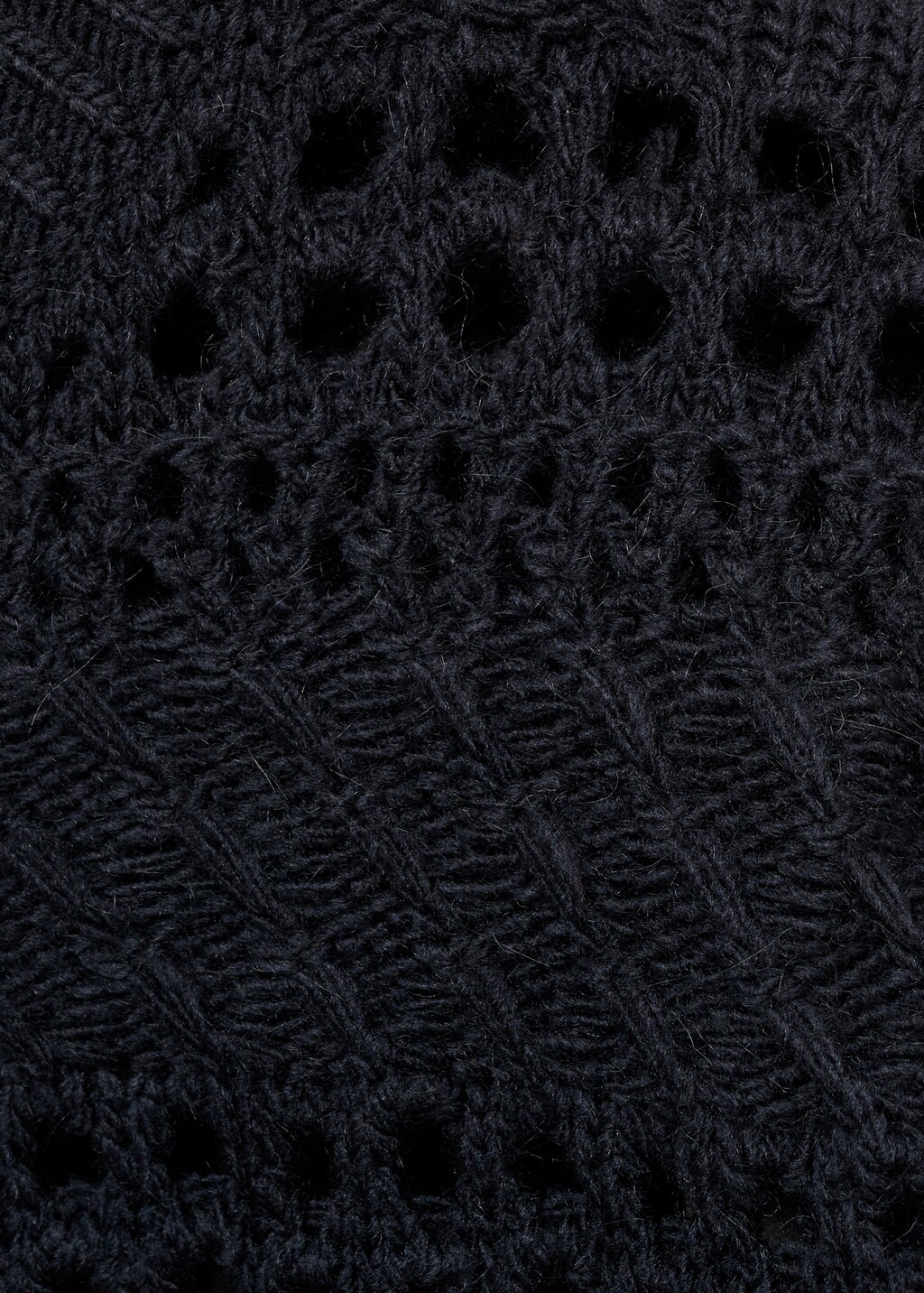 Knit sweater with lace pattern