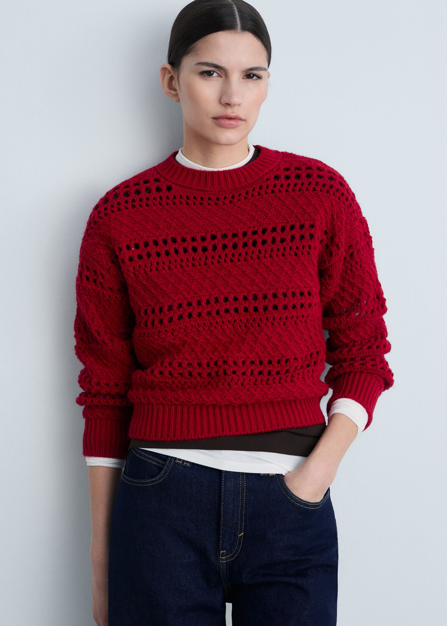 Openwork knit sweater - Medium plane