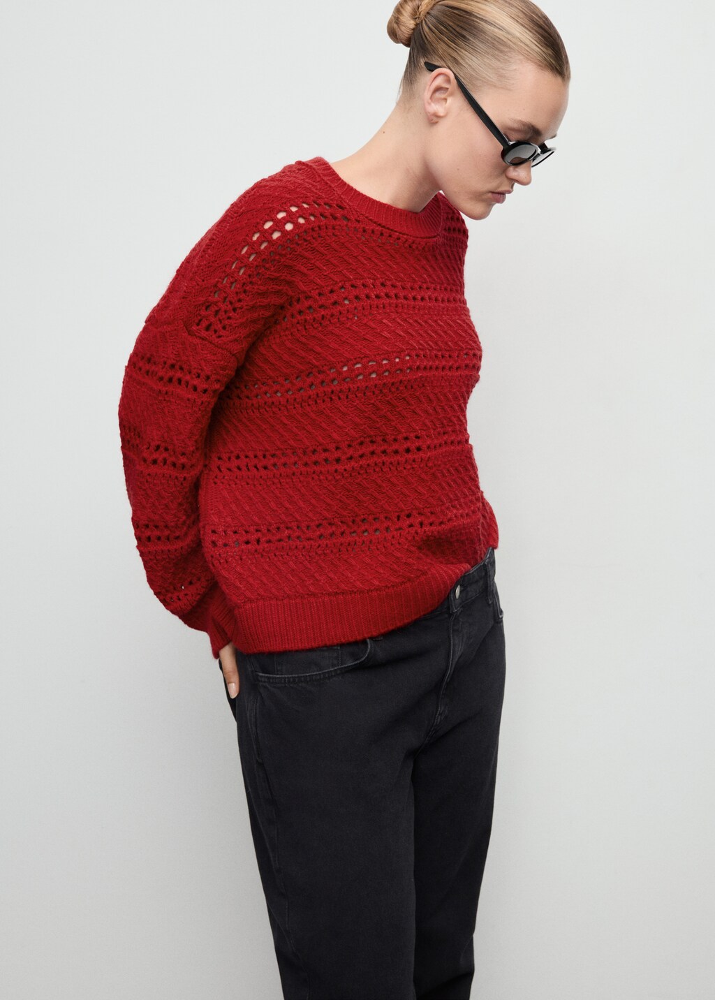 Mango Knit sweater with lace pattern