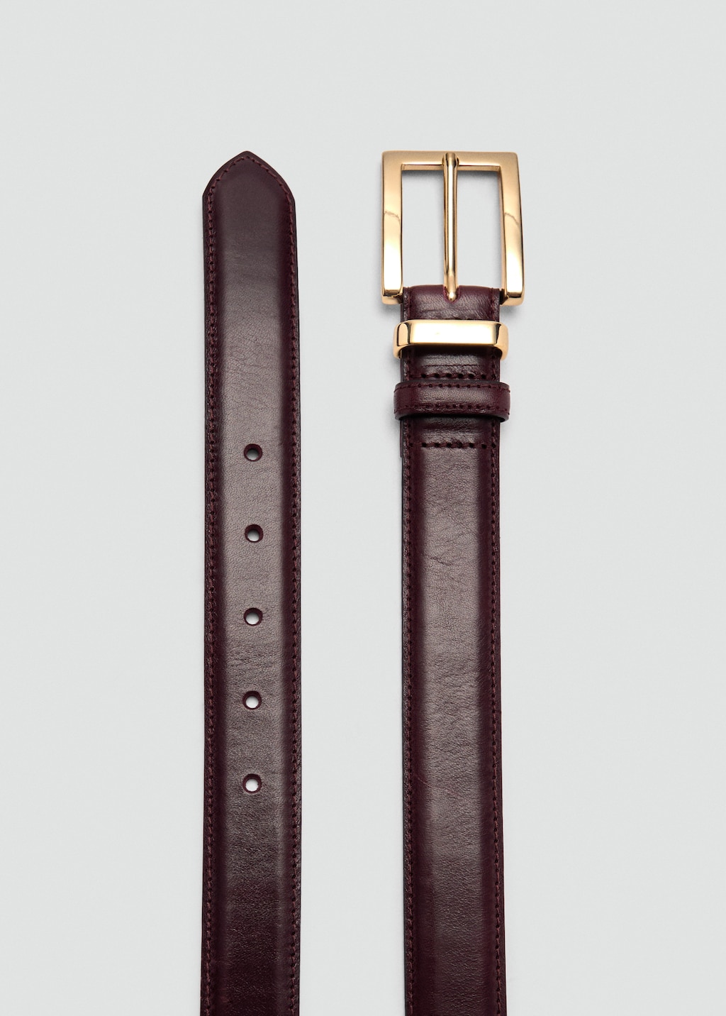 Leather belt with square buckle - Women | MANGO USA