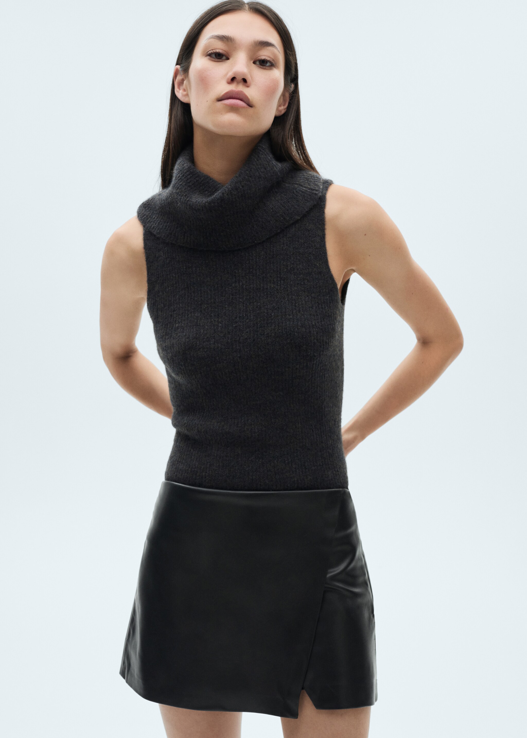 Leather-effect culottes - Medium plane
