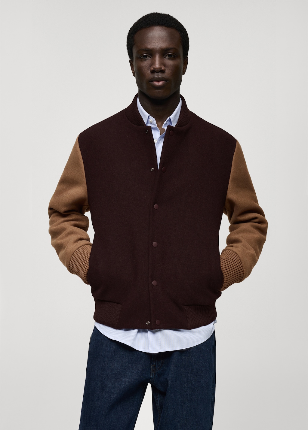 Two-tone bomber jacket - Men | MANGO USA Two-tone bomber jacket - Men | MANGO USA