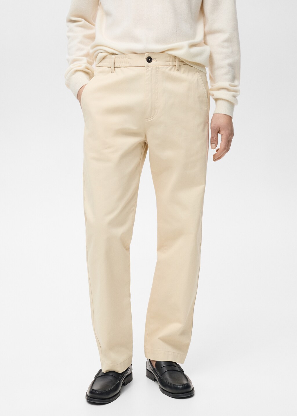 【massnoun】FRONT POCKET COTTON PANTS George Mens & Big Men's Pleated Front Wrinkle Resistant