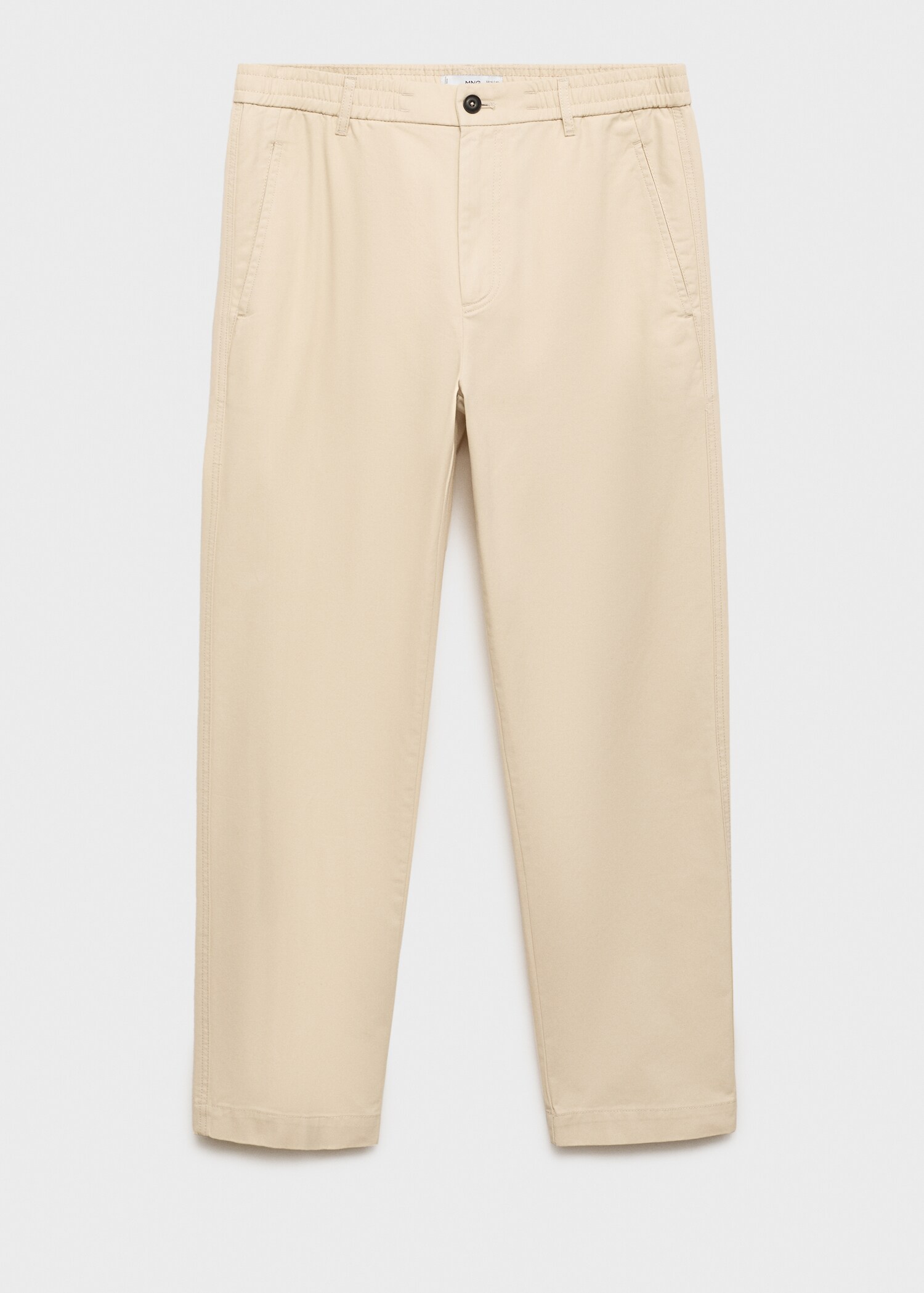 Regular-fit cotton pants with drawstring - Article without model