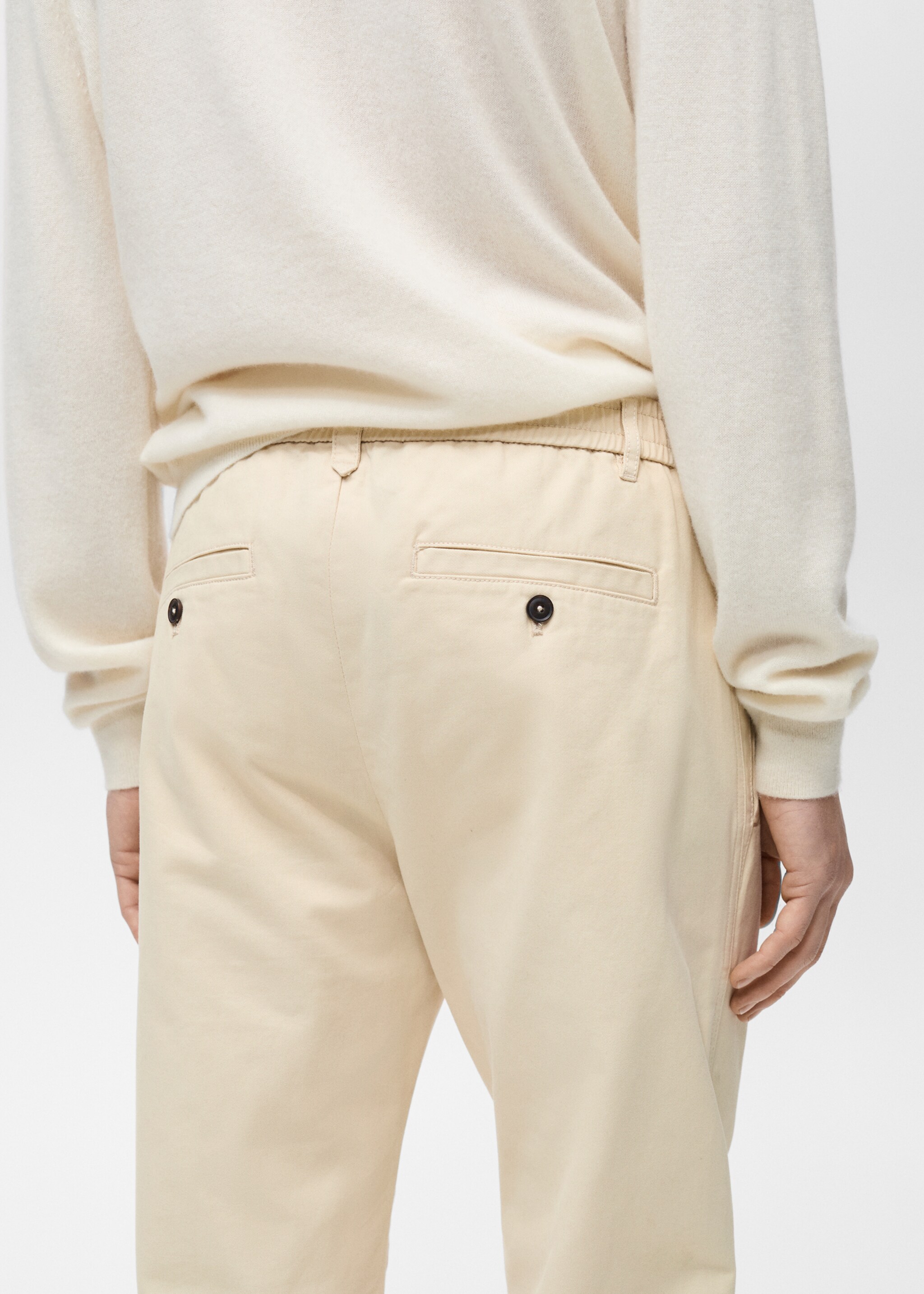 Regular fit cotton drawstring pants - Details of the article 2