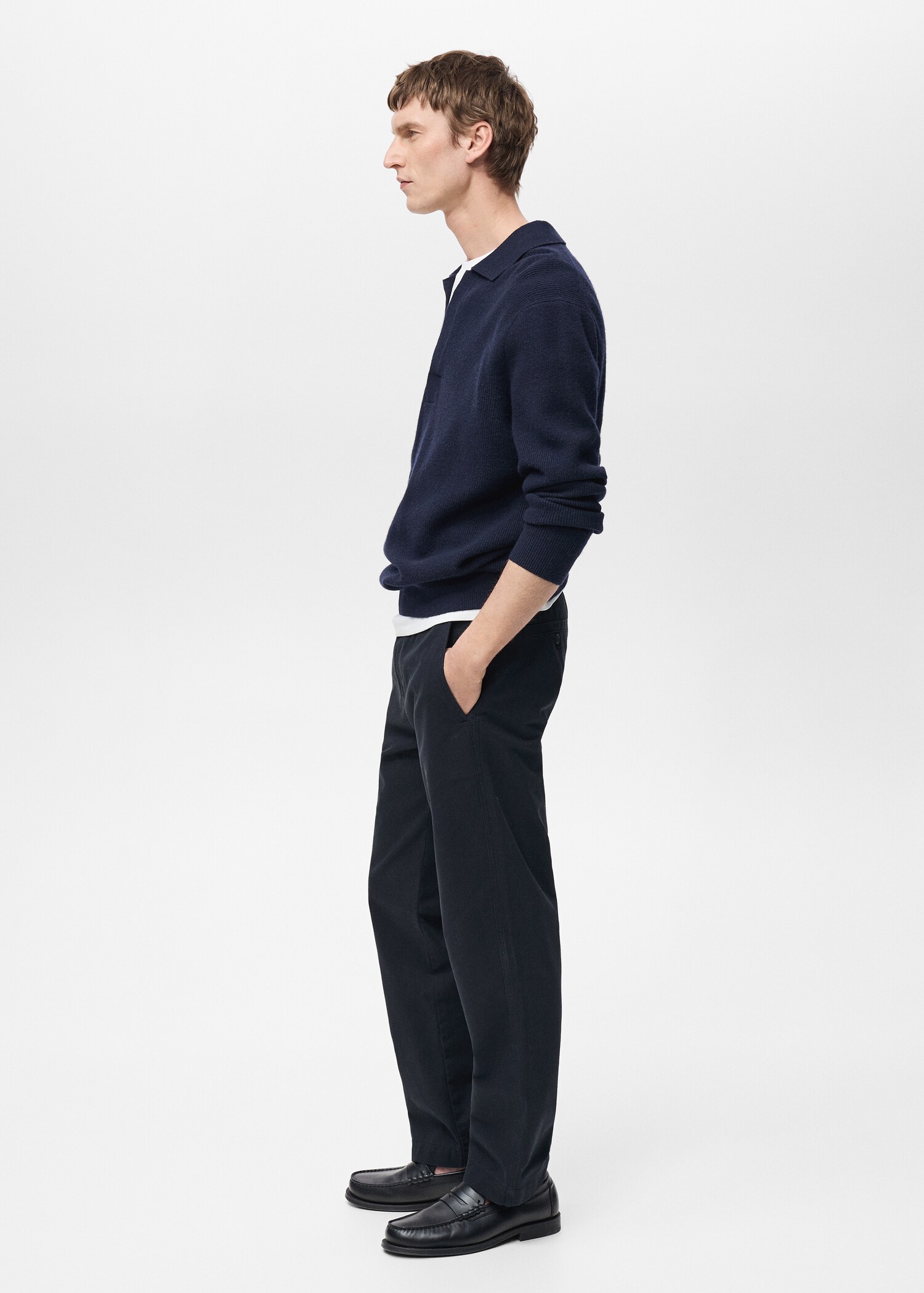 Regular fit cotton drawstring trousers - Details of the article 6