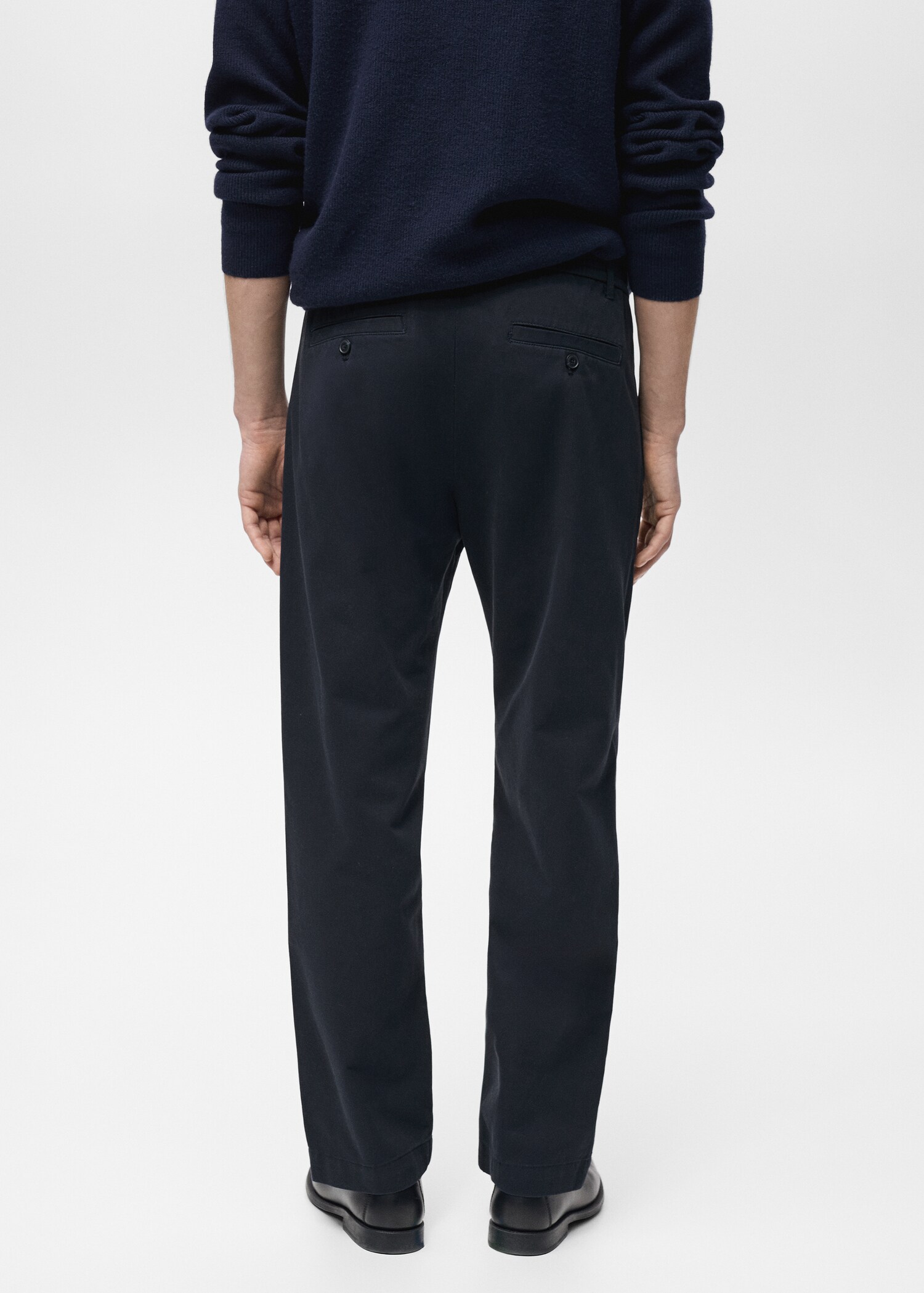 Regular fit cotton drawstring trousers - Reverse of the article